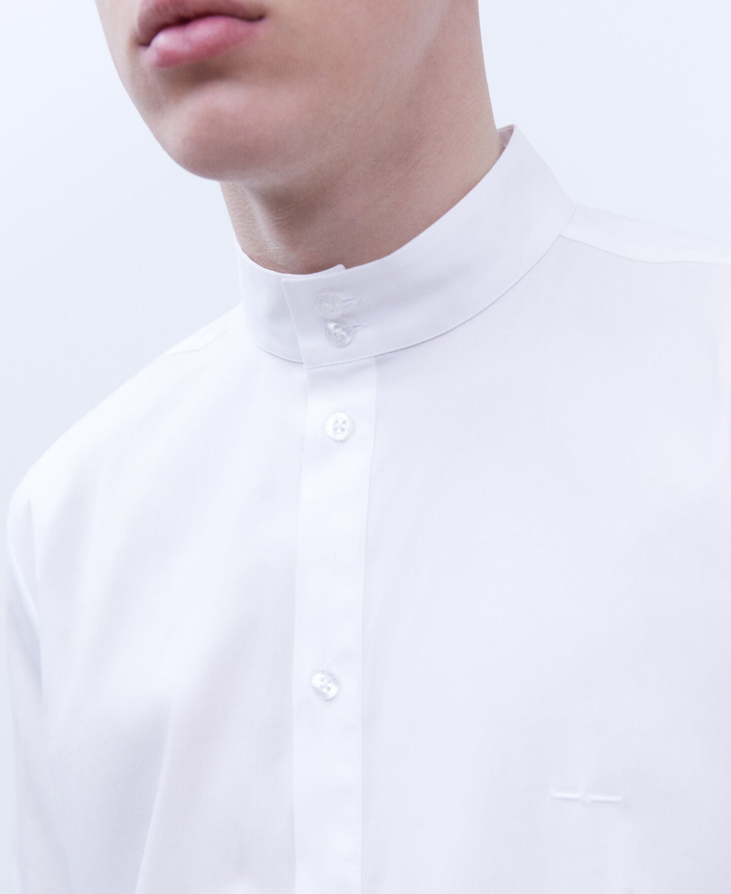 Camisa Cuello Mao Blanco
