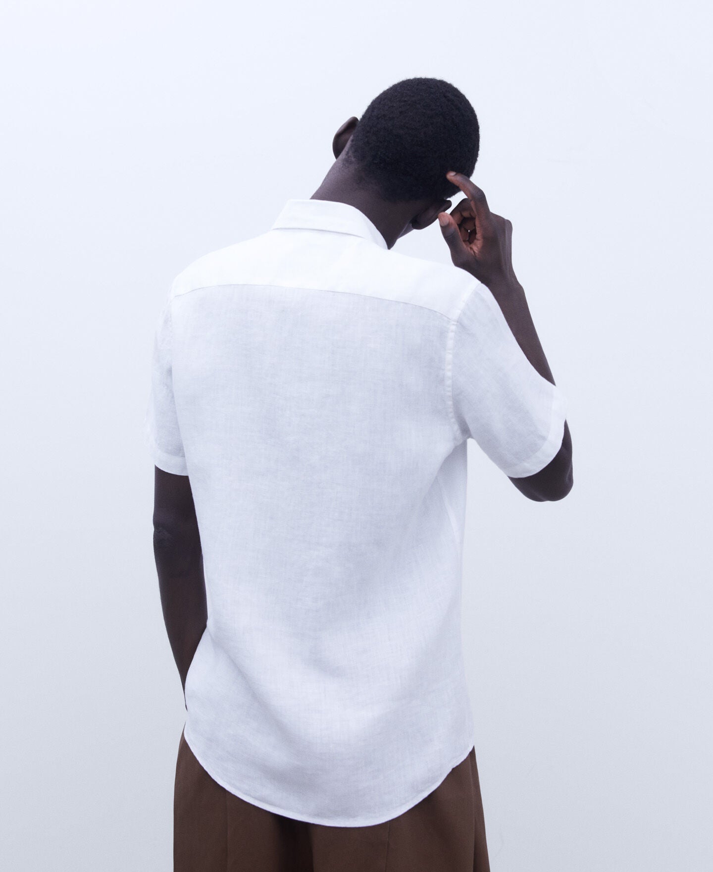 Camisa Manga Corta Lino Blanco