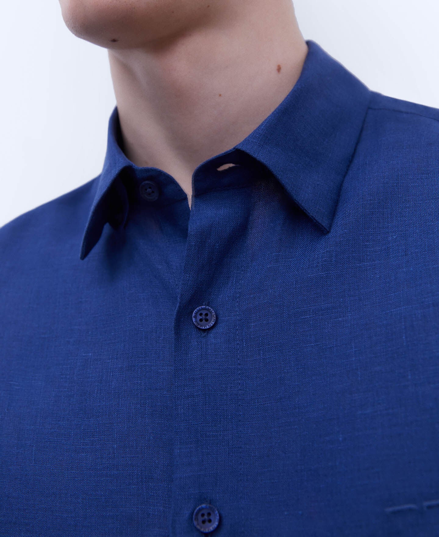 Camisa Botones Azul