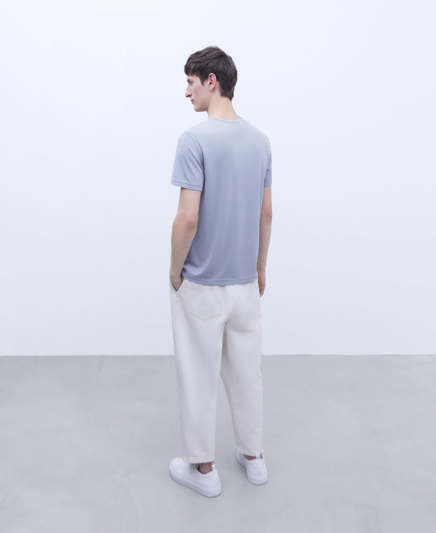 Camiseta Cuello Redondo Gris