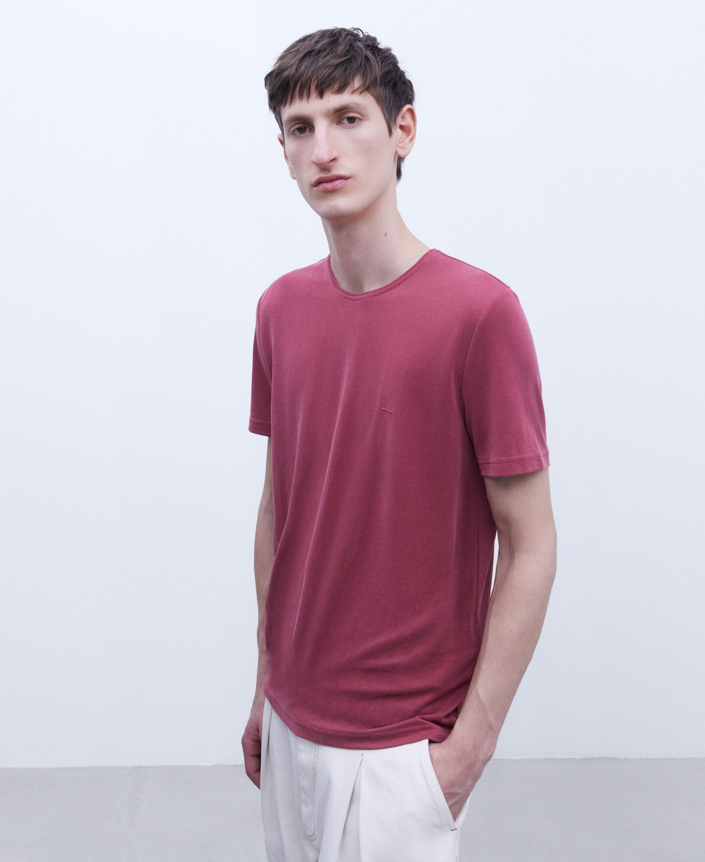 Camiseta Cuello Redondo Rosa
