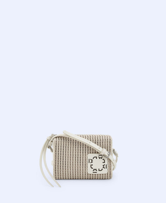 Bolso Trenzado Gris Claro