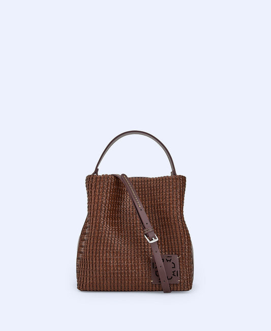Bolso Trenzado Mediano Café