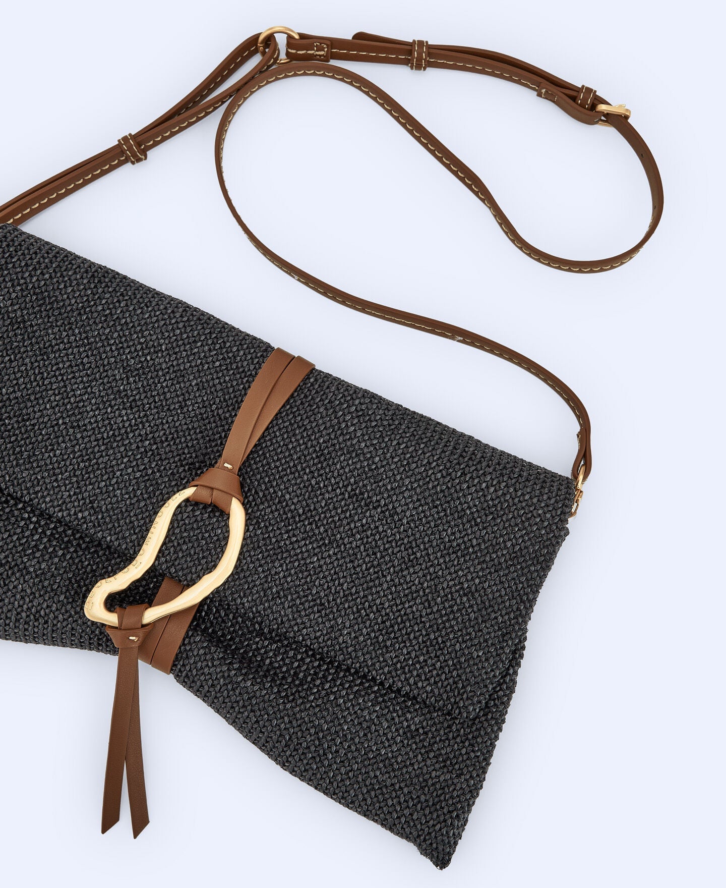 Cartera De Mano Trenzado Negro