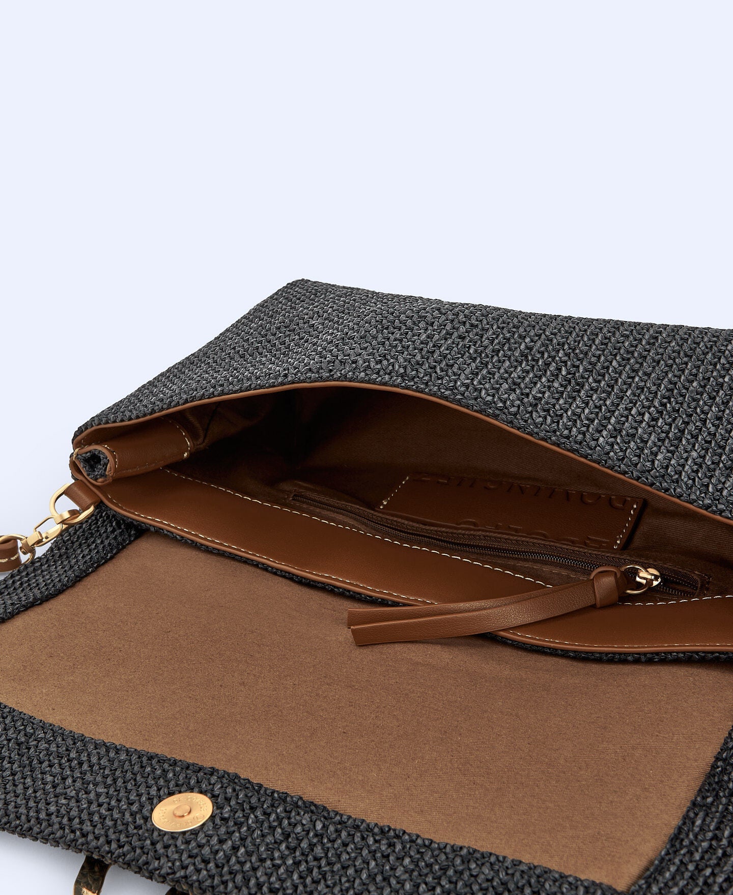 Cartera De Mano Trenzado Negro