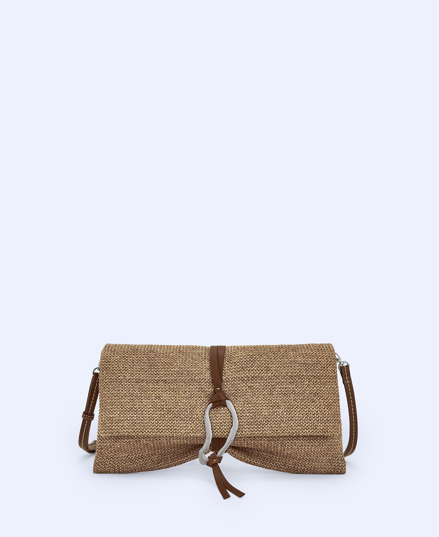 Cartera De Mano Trenzado Café