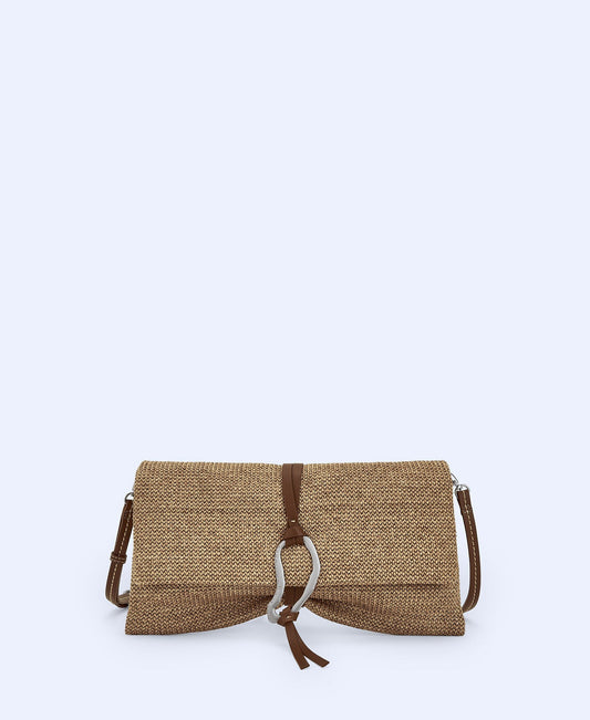 Cartera De Mano Trenzado Café