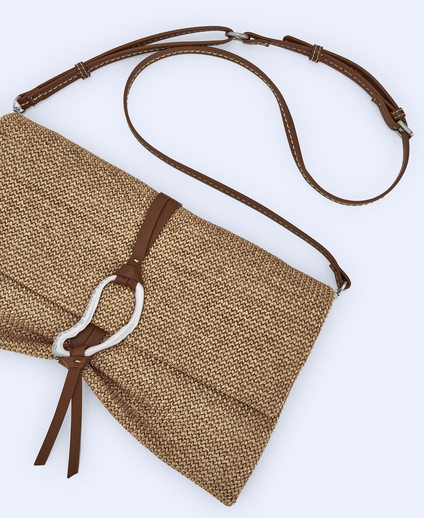 Cartera De Mano Trenzado Café