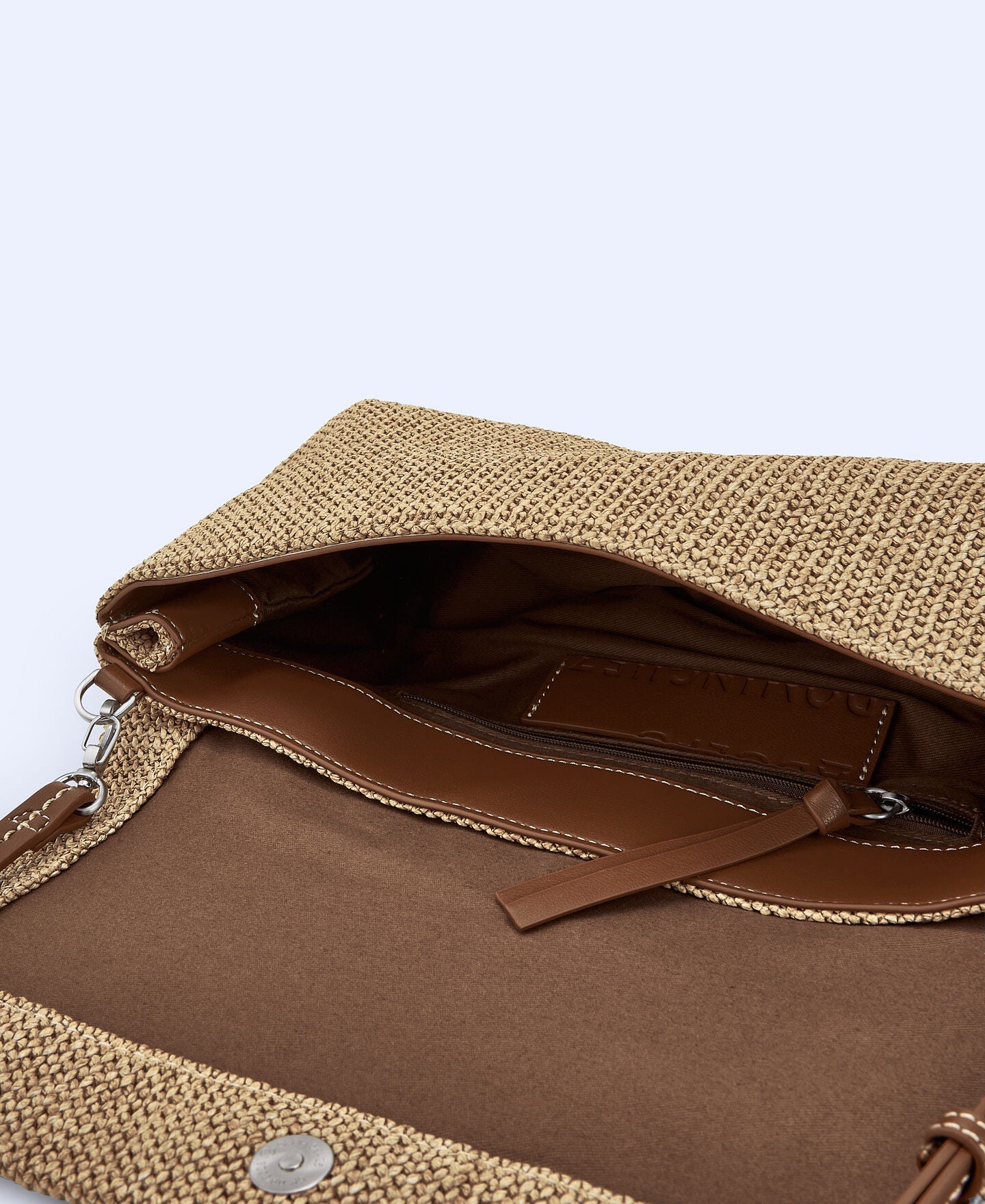 Cartera De Mano Trenzado Café