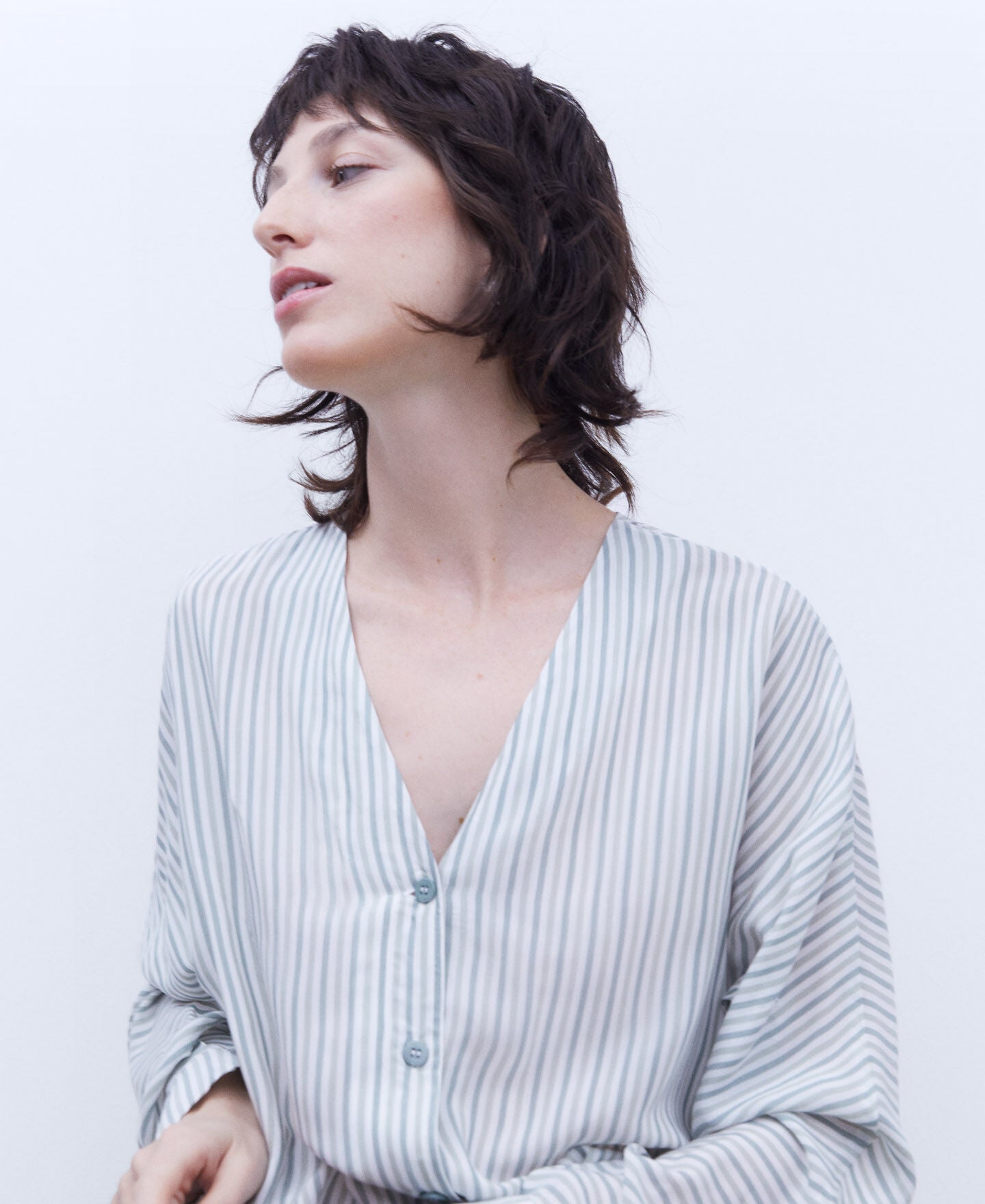 Camisa Viscosa Blanco/Verde