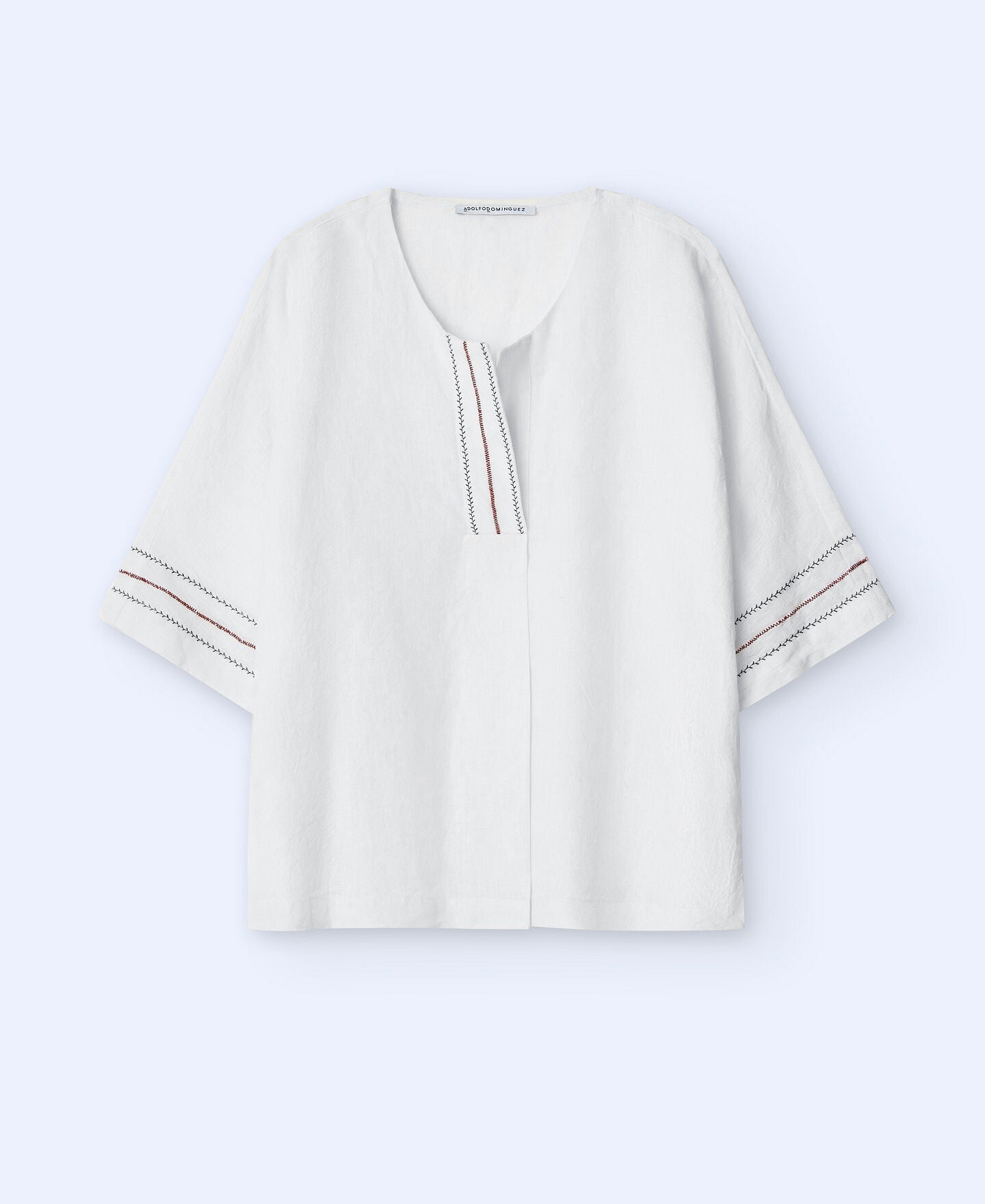 Camisa Escote Caja Lino Blanco