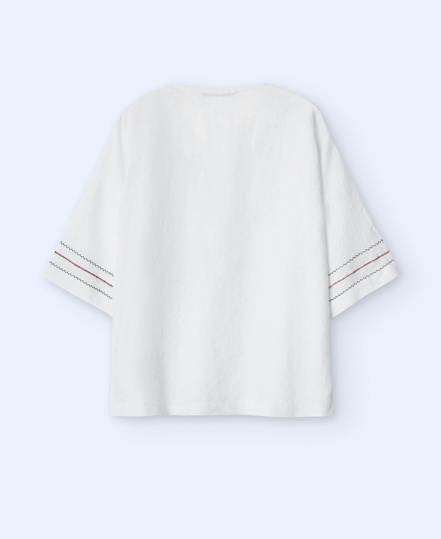 Camisa Escote Caja Lino Blanco