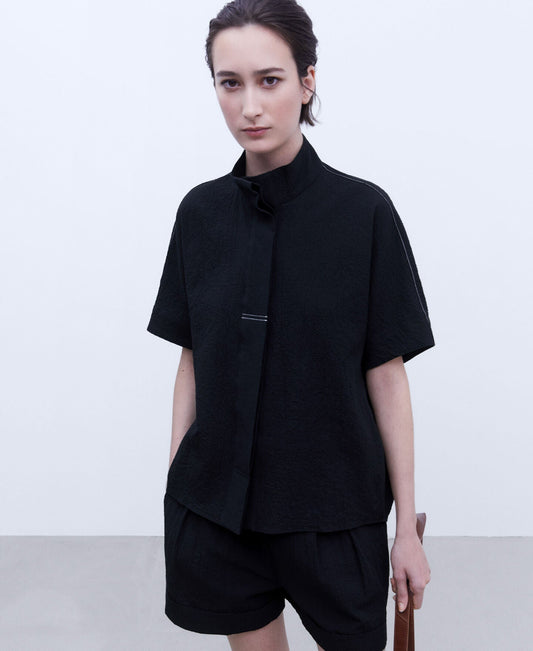 Camisa Con Botones Negro