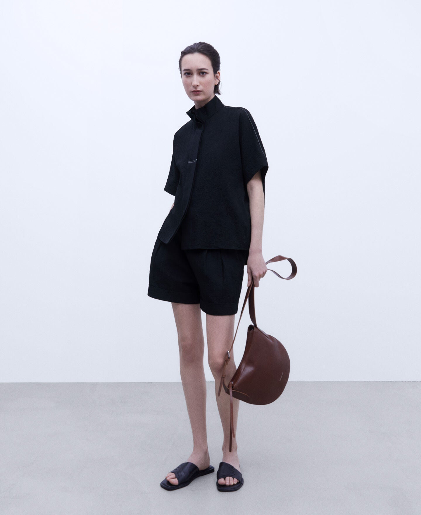 Camisa Con Botones Negro