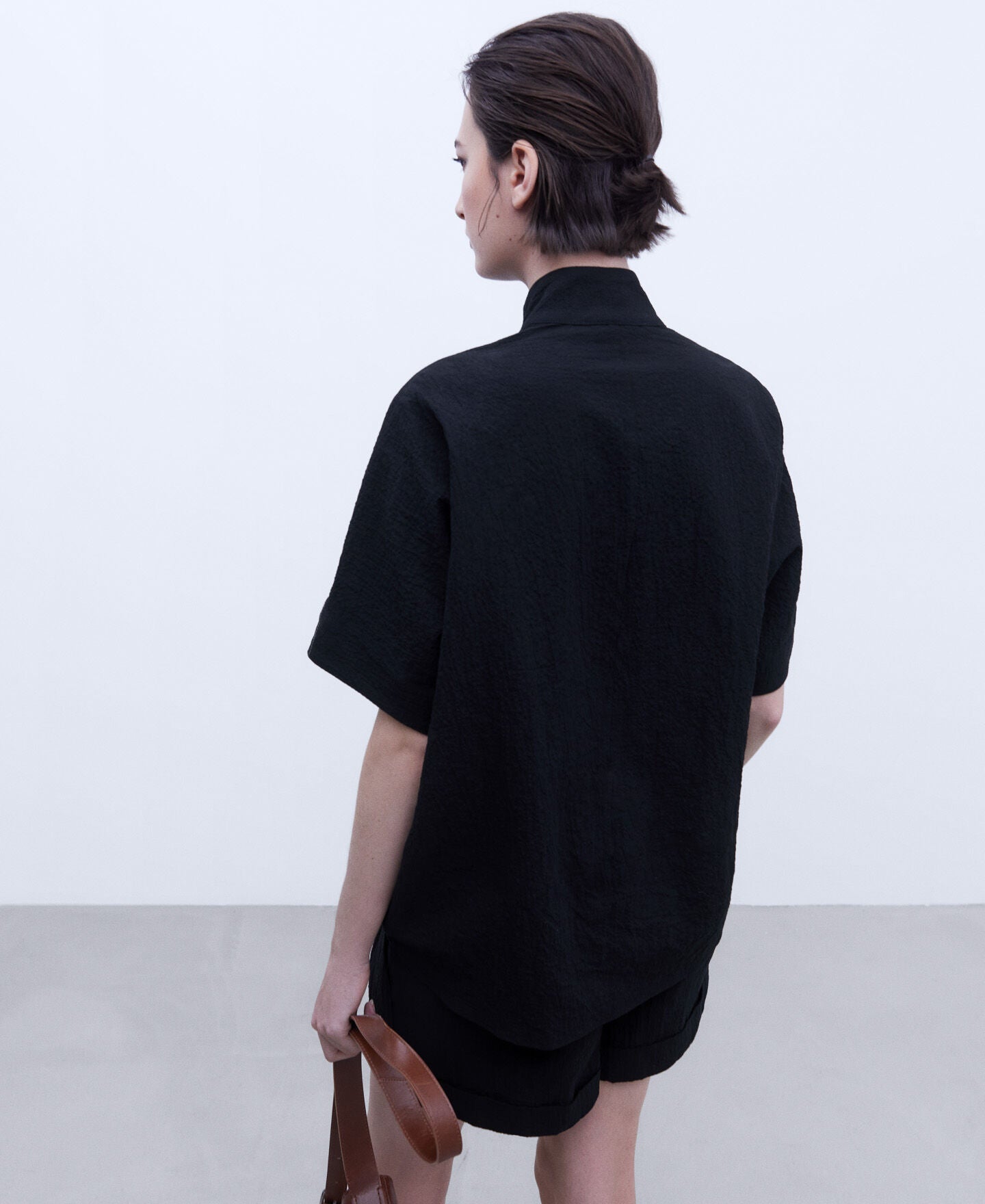 Camisa Con Botones Negro