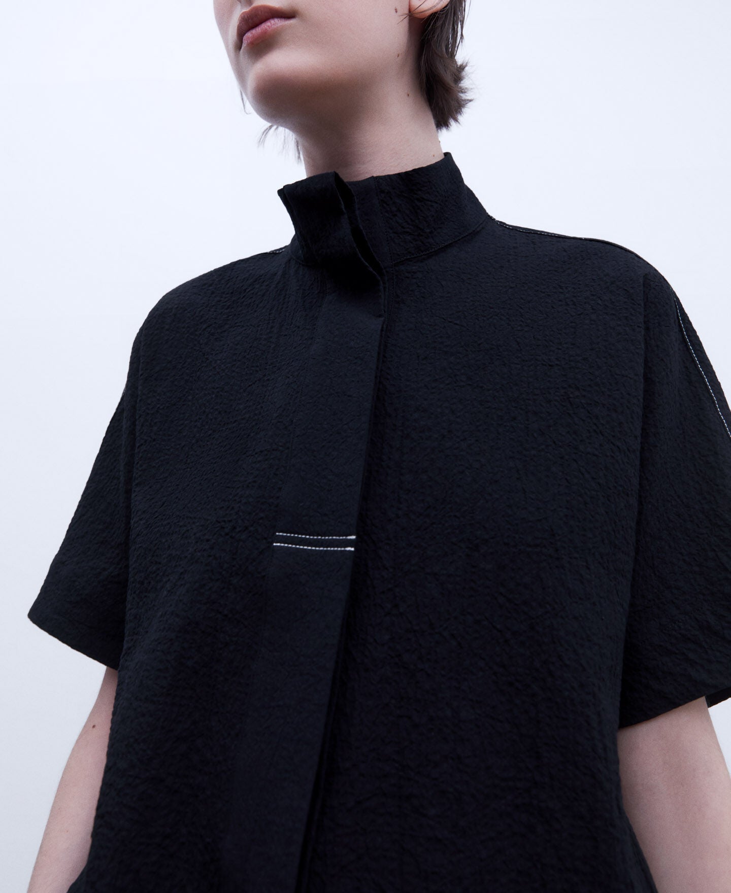 Camisa Con Botones Negro