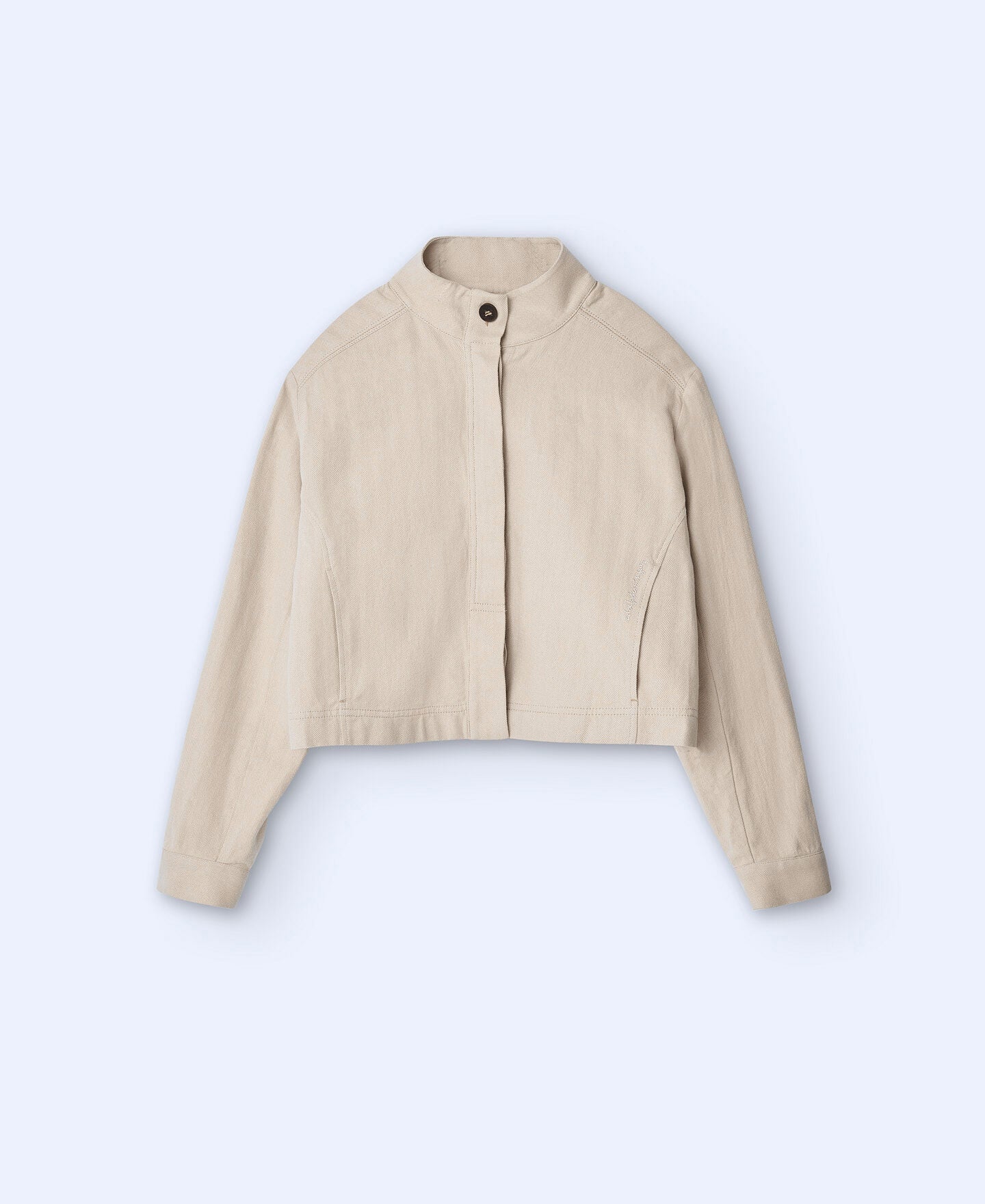 Jacket Corta Algodón y Lino Amarillo Claro