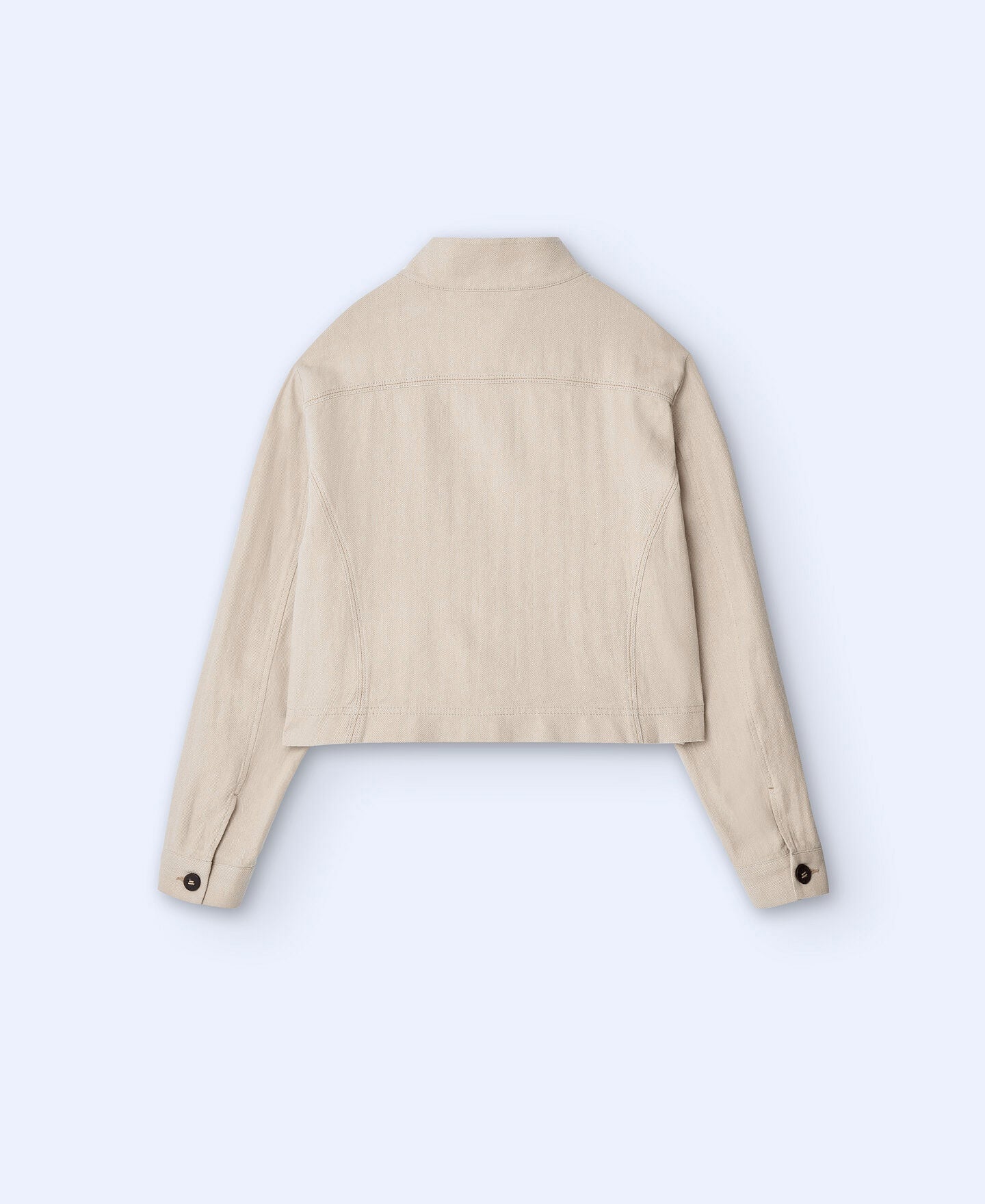 Jacket Corta Algodón y Lino Amarillo Claro
