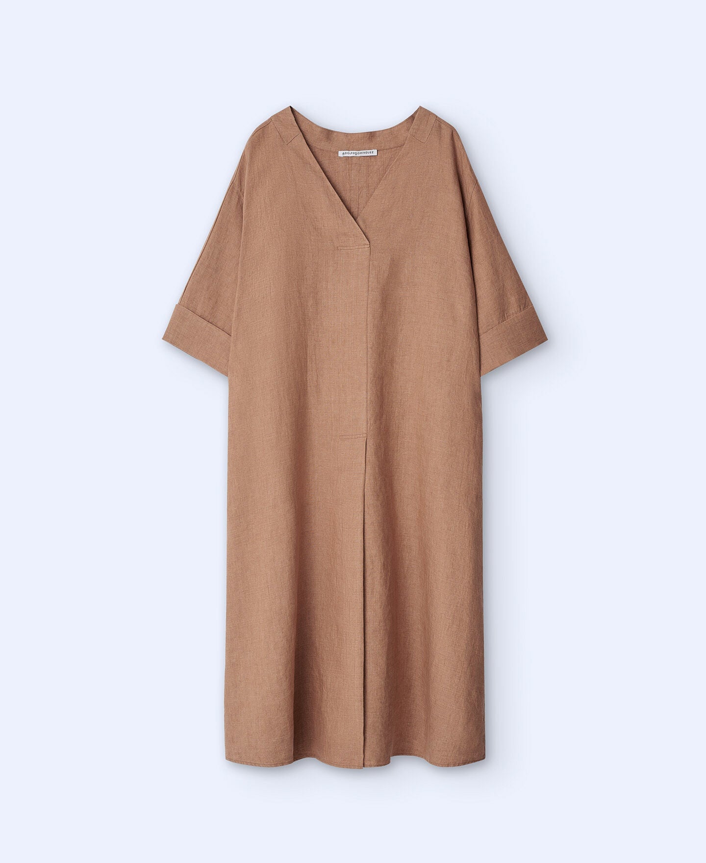 Vestido Lino Largo Café