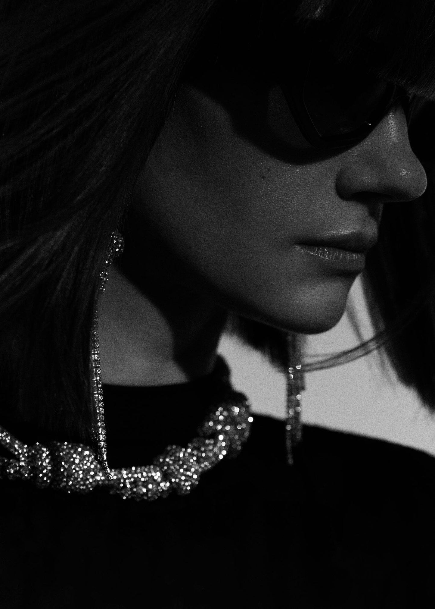 Collar Nudos Cristales Plateado