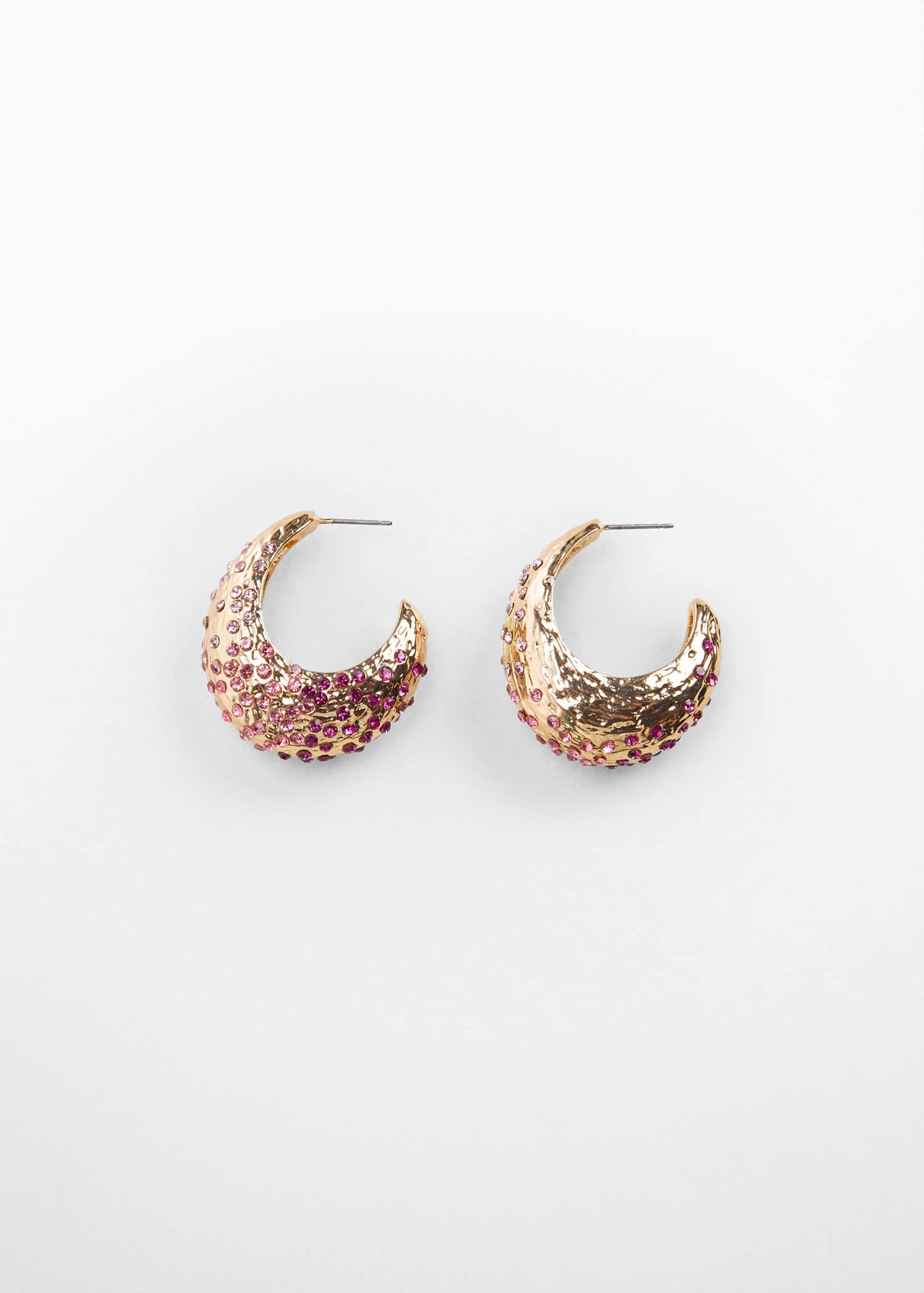 Pendientes Aros Cristales Dorado