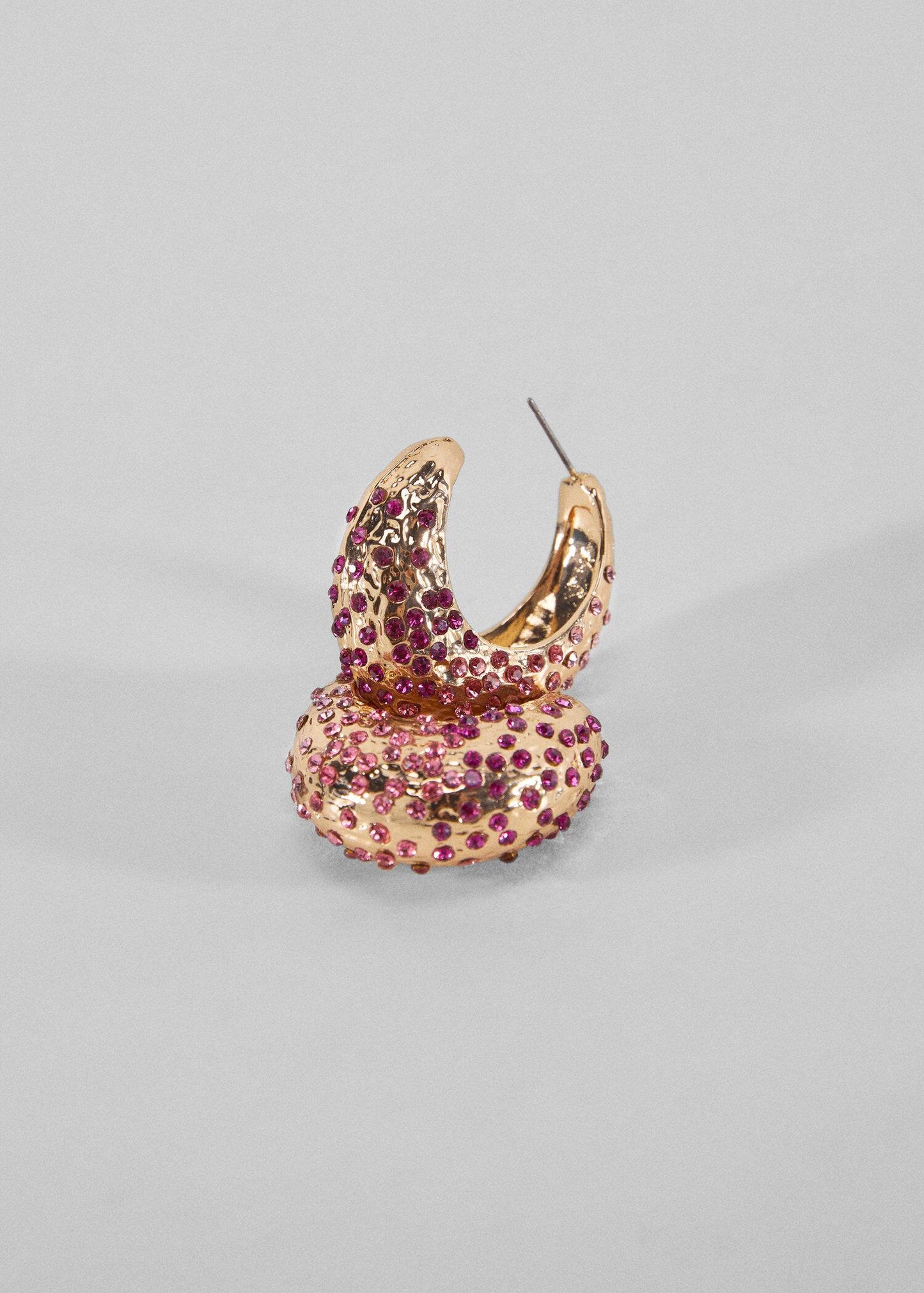 Pendientes Aros Cristales Dorado