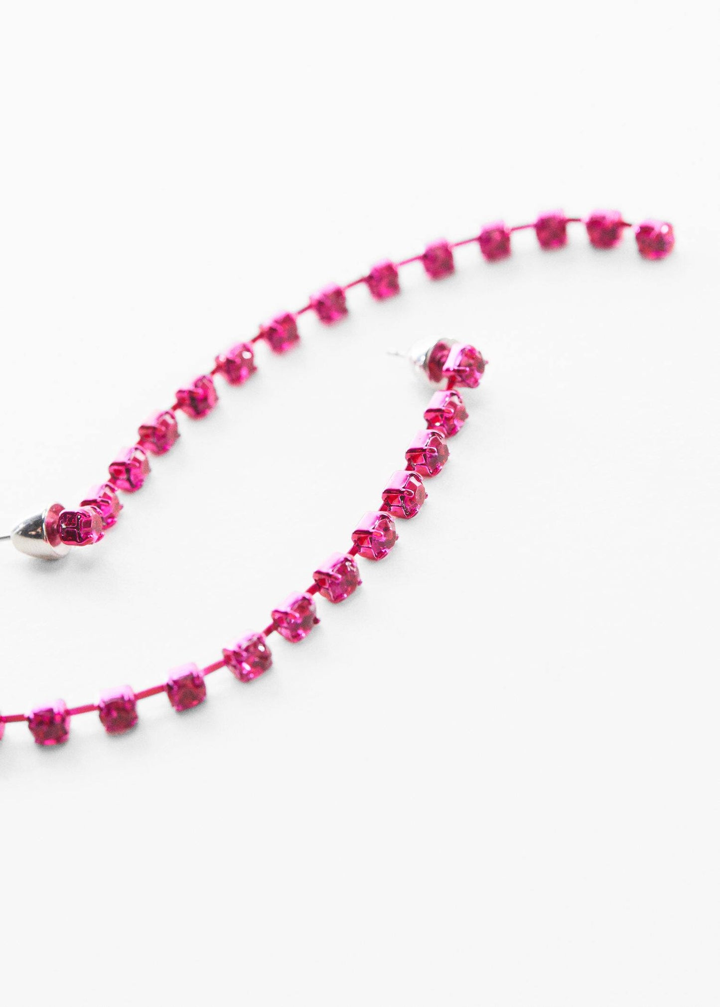 Pendientes Hilo Cristales Rosa