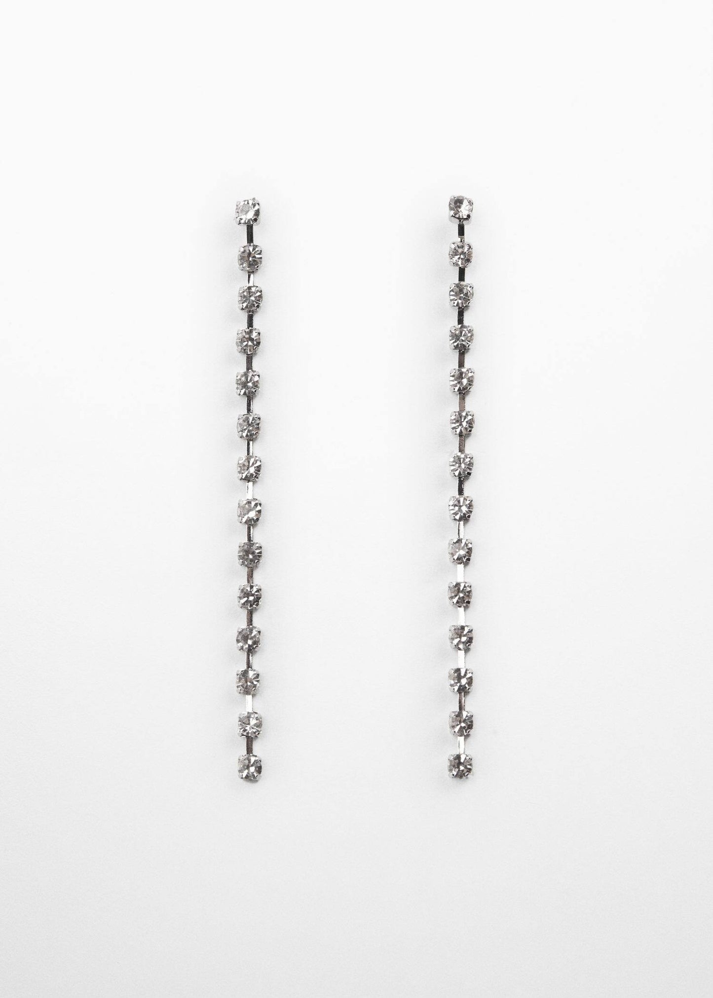 Pendientes Hilo Cristales Plateado