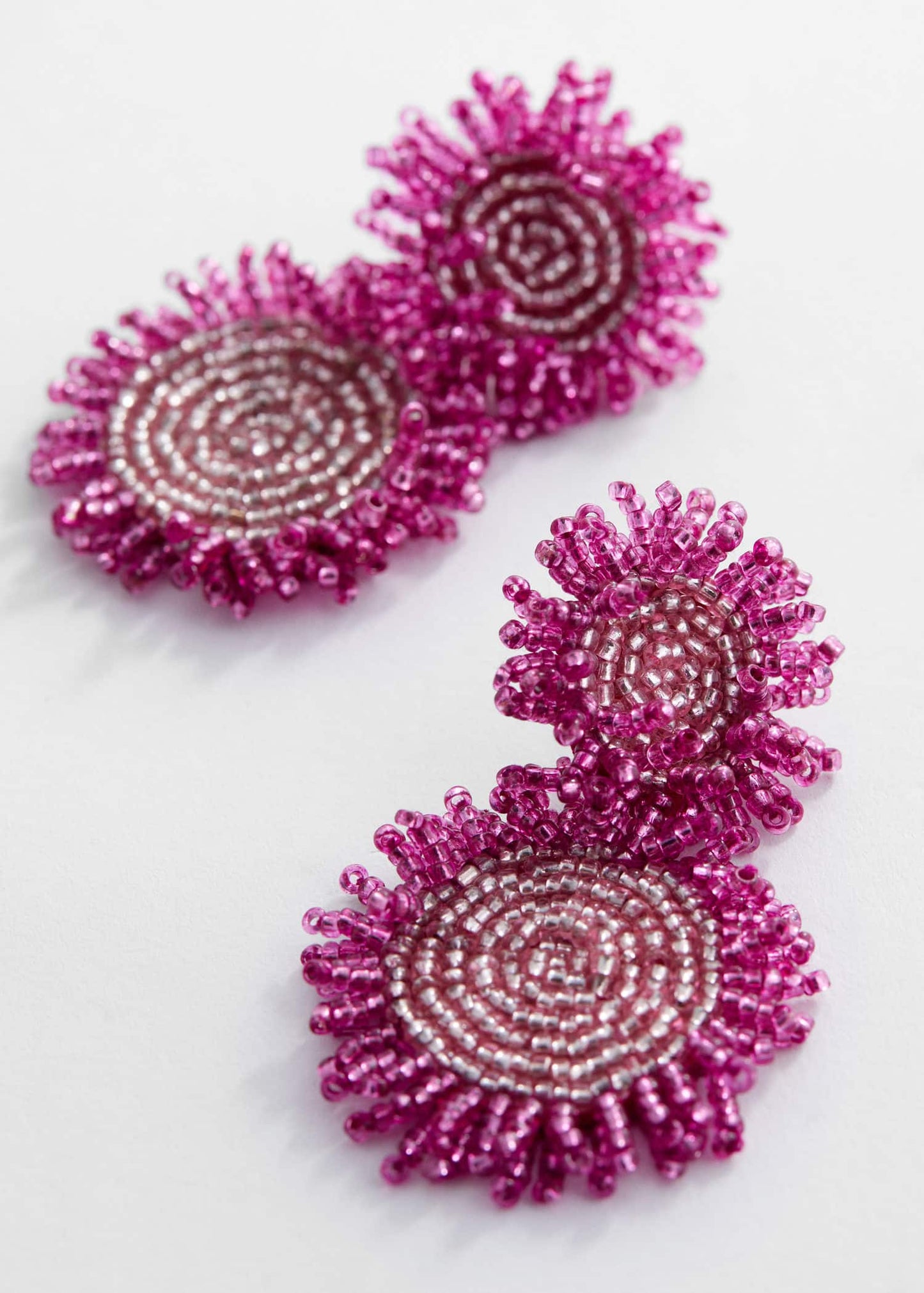 Pendientes Abalorios Rosa