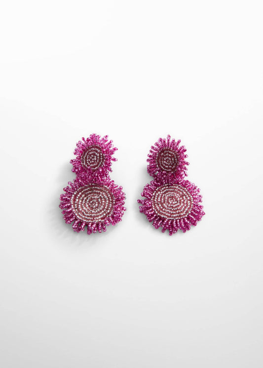Pendientes Abalorios Rosa