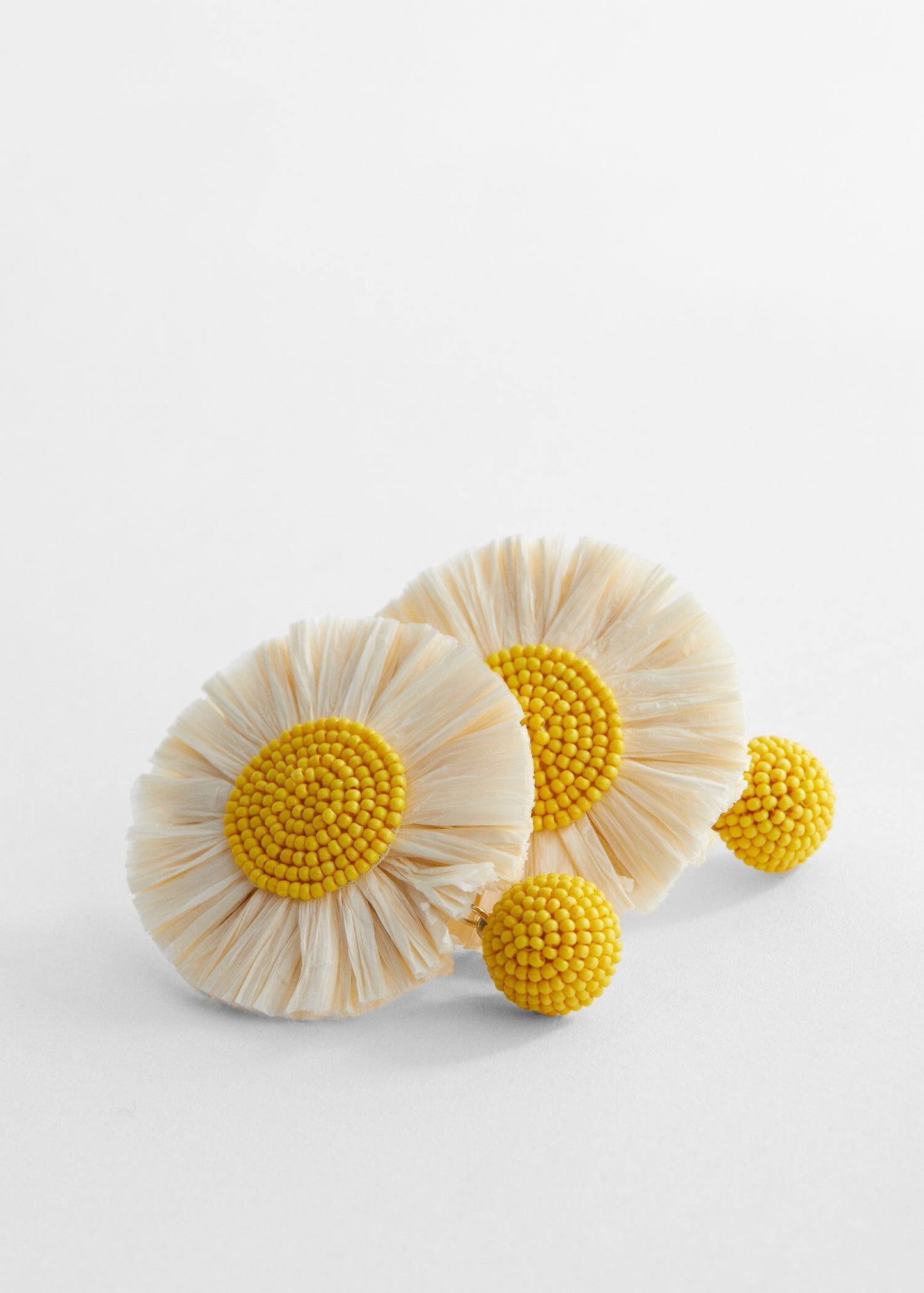 Pendientes Rafia Amarillo/Blanco