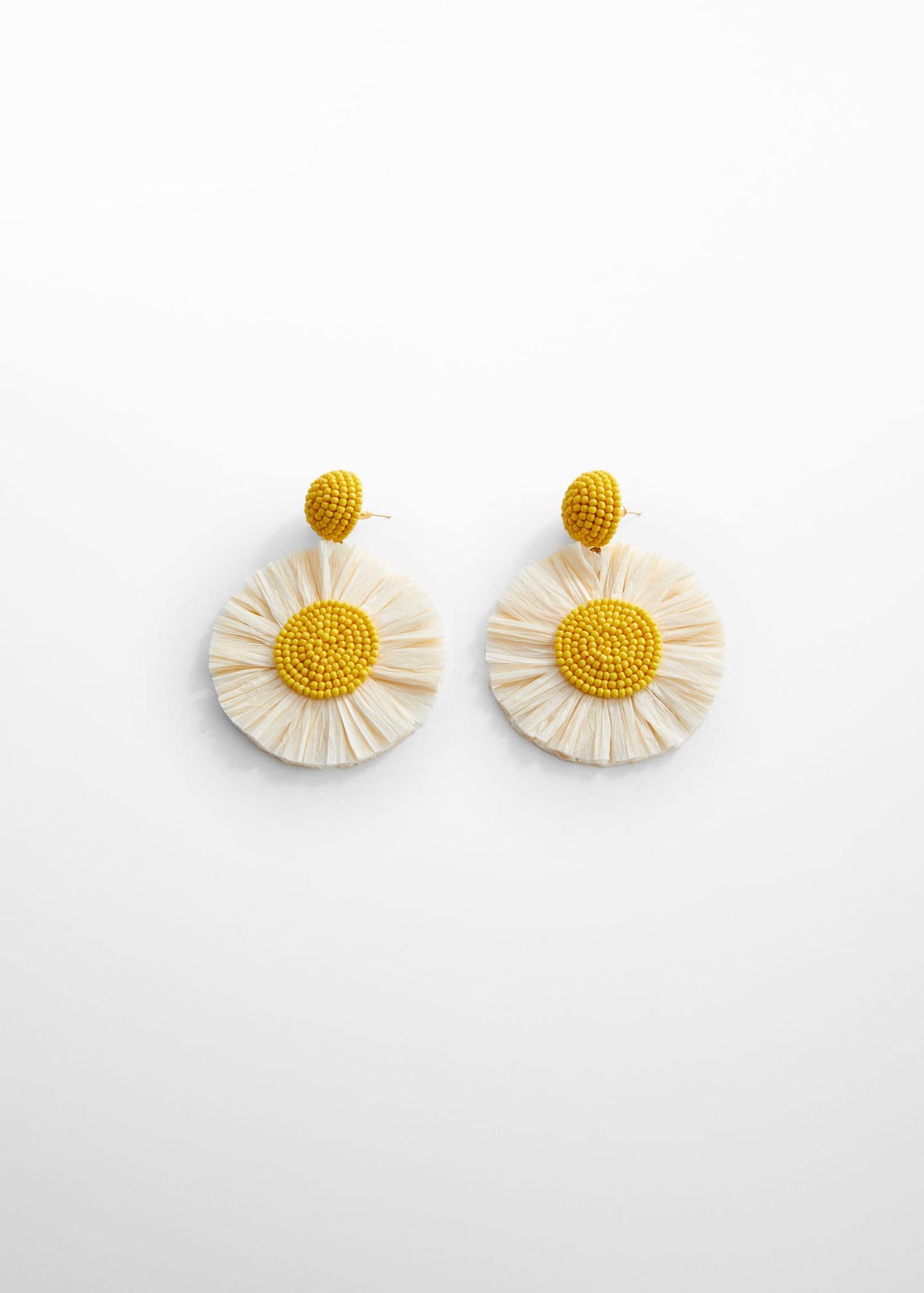 Pendientes Rafia Amarillo/Blanco
