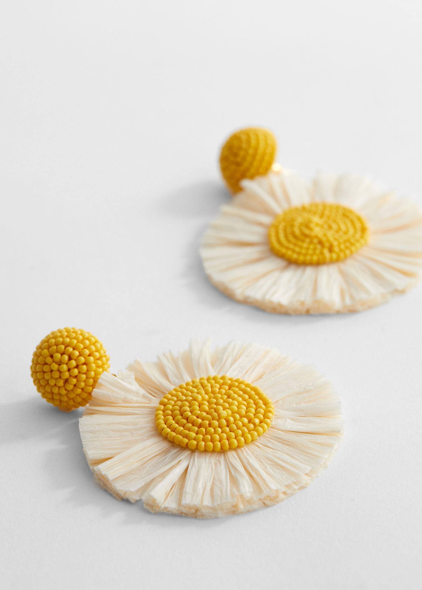 Pendientes Rafia Amarillo/Blanco