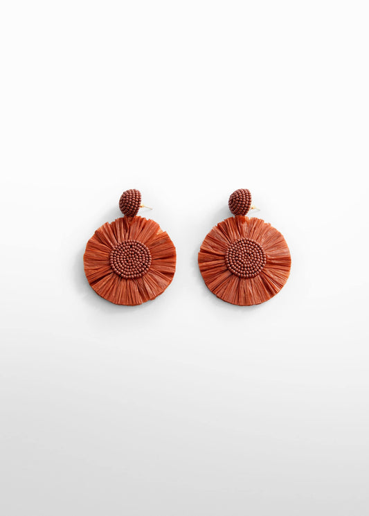 Pendientes Rafia Naranja