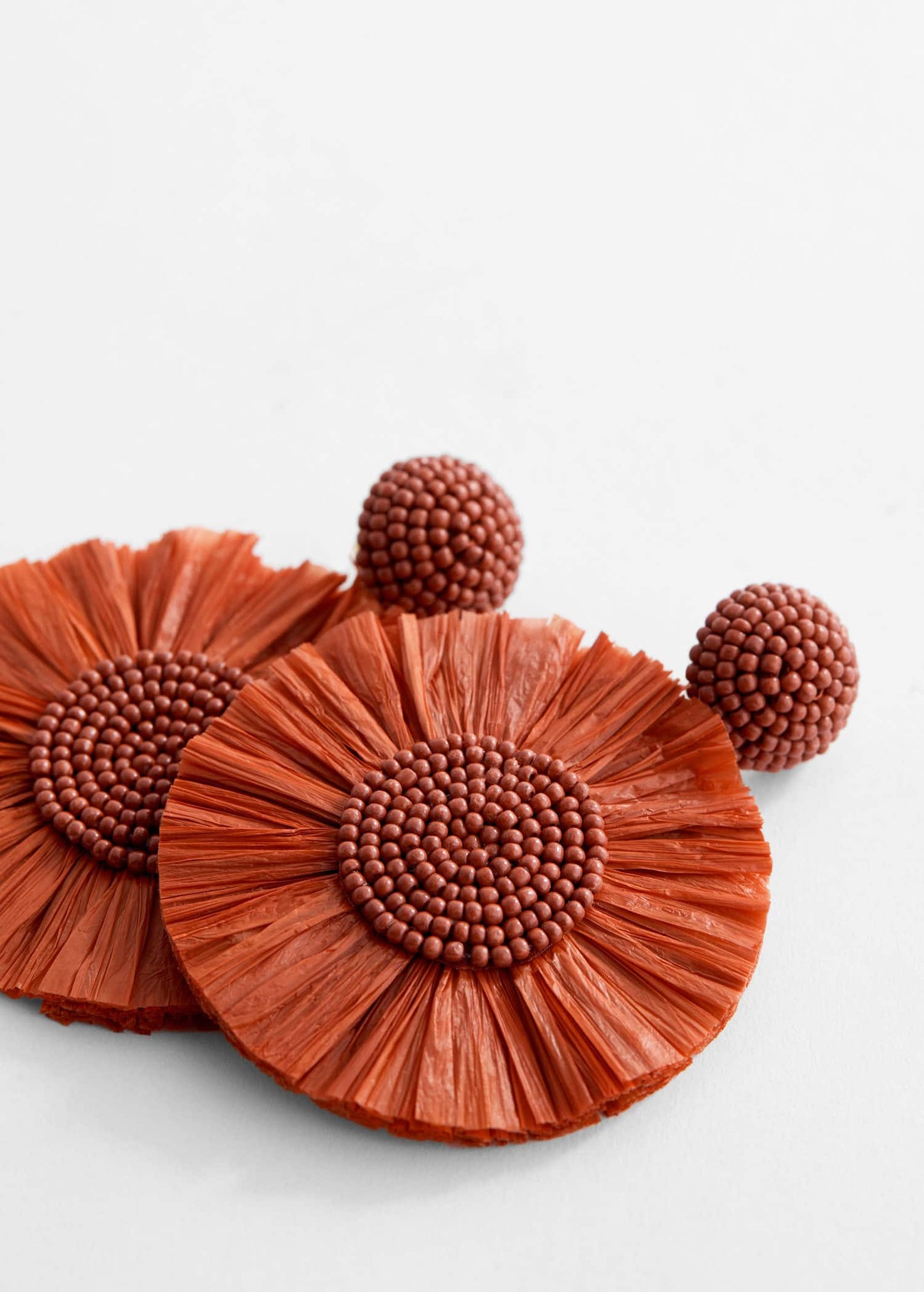 Pendientes Rafia Naranja