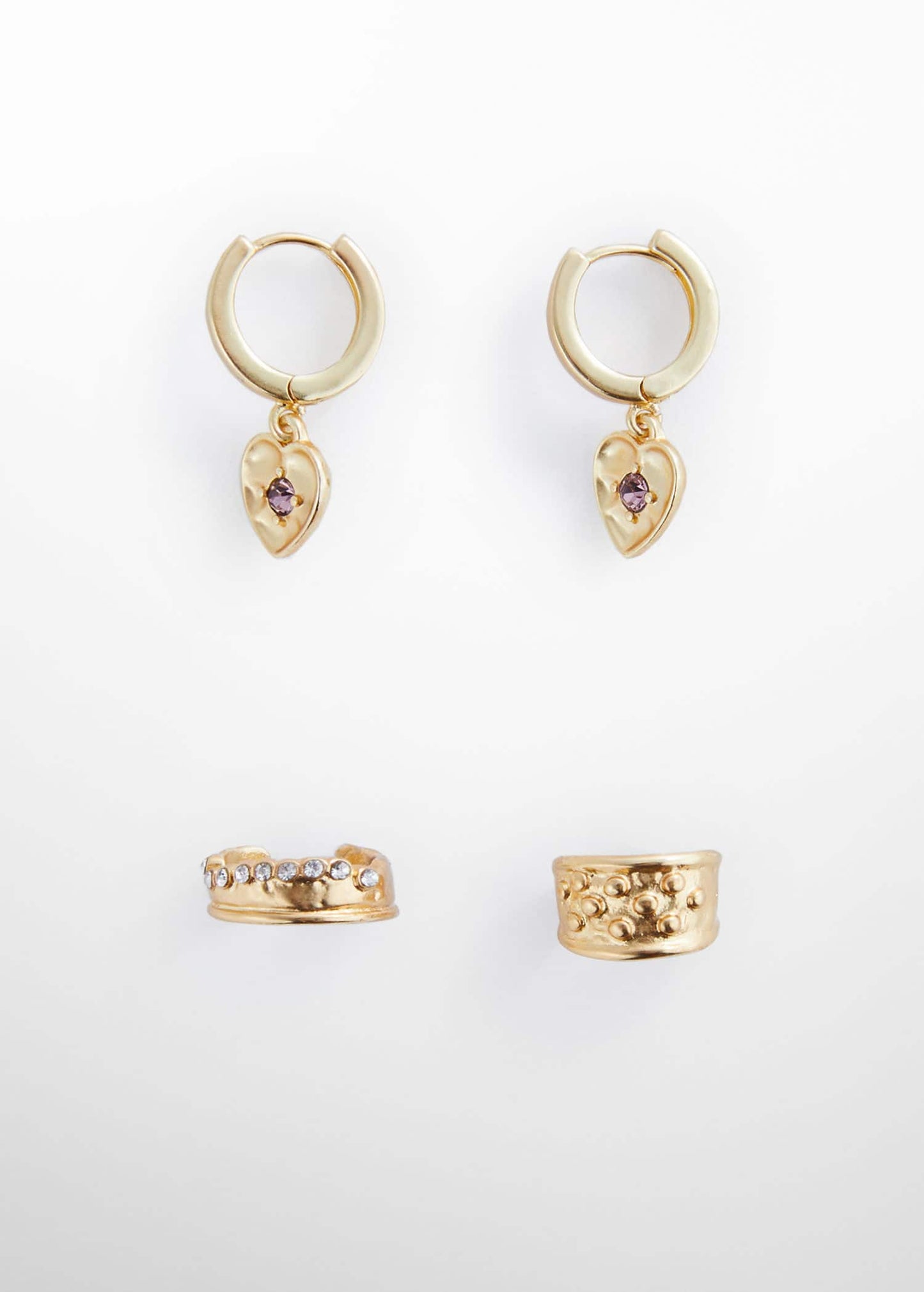 Set Pendientes Combinados Dorado