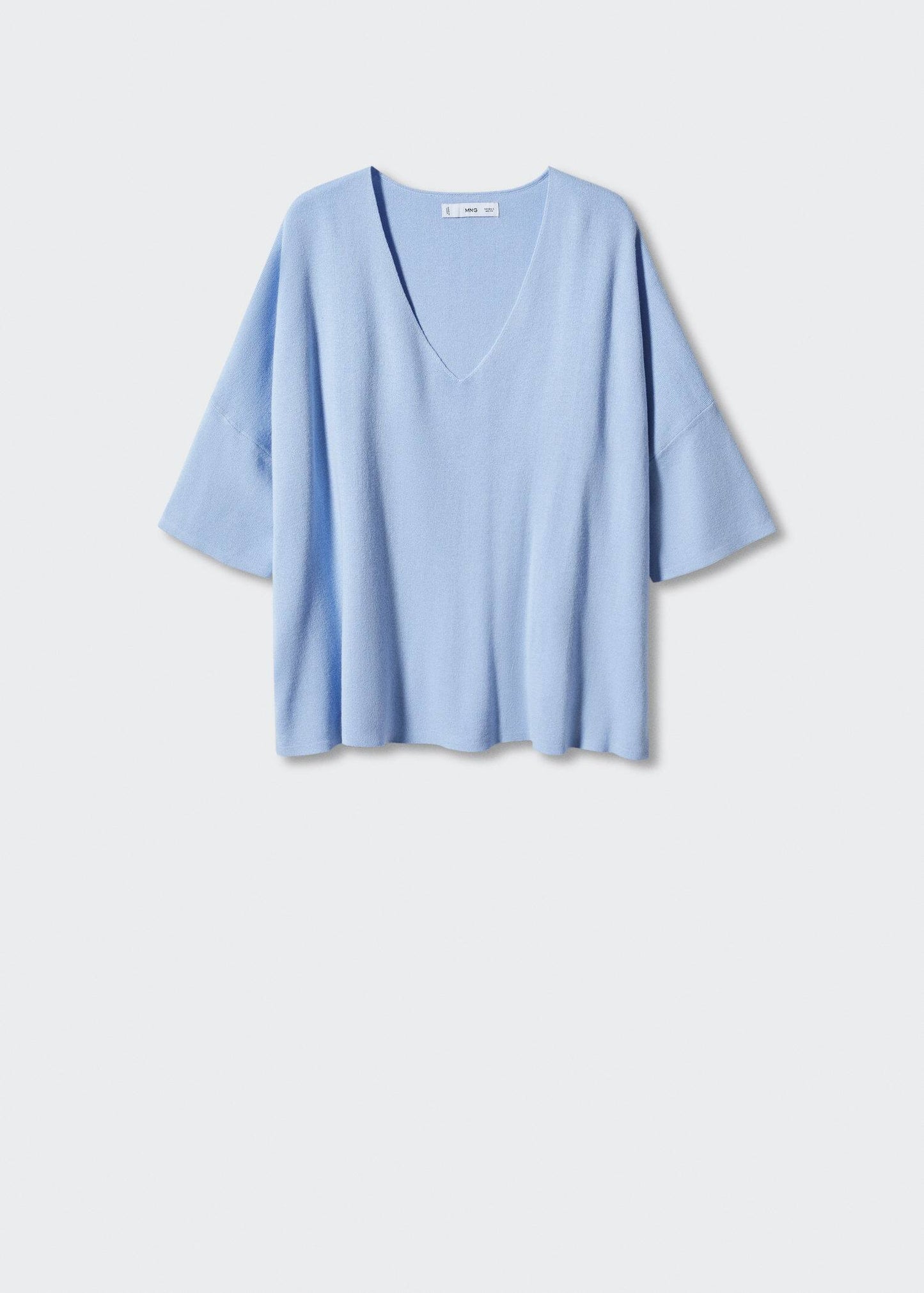 Sudaderas Oversize Manga Tres Cuartos Celeste