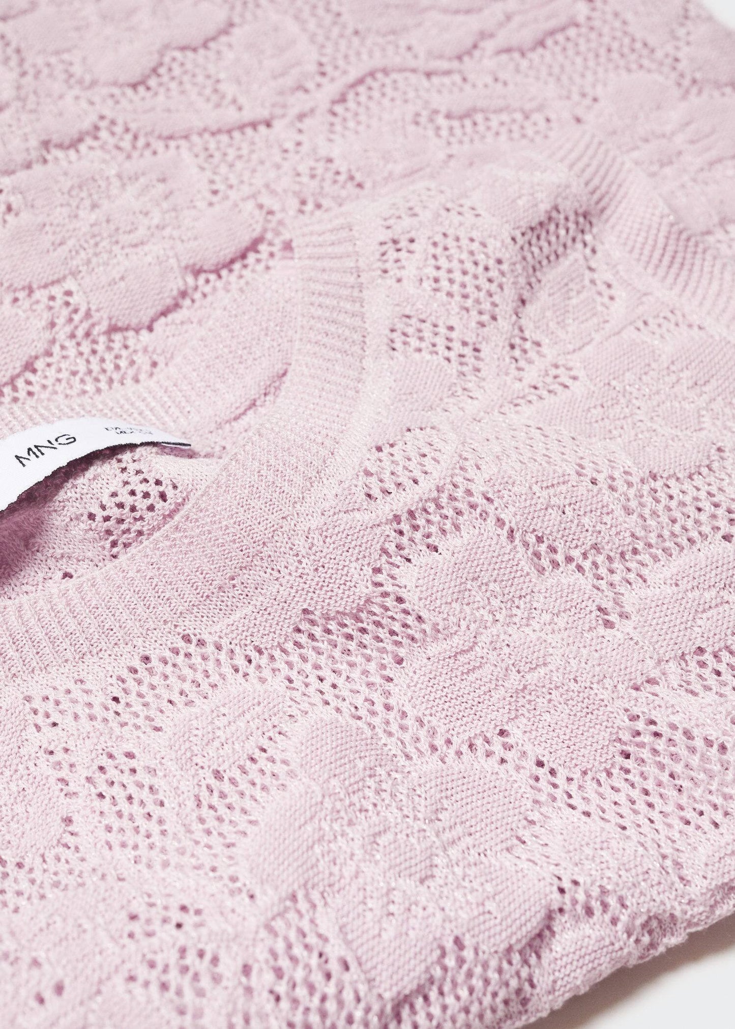 Top Punto Calado Floral Rosa