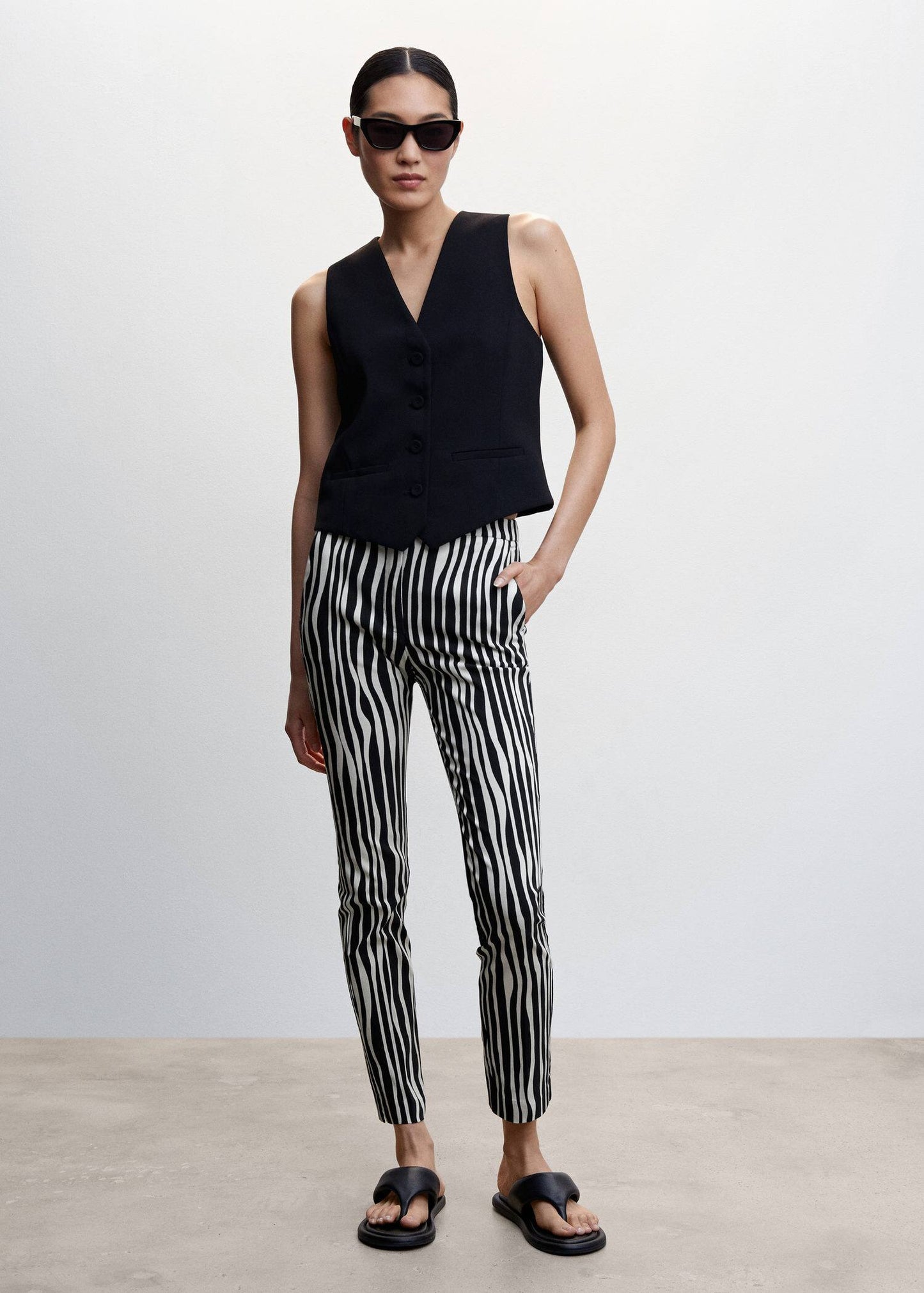 Pantalón Estampado Negro