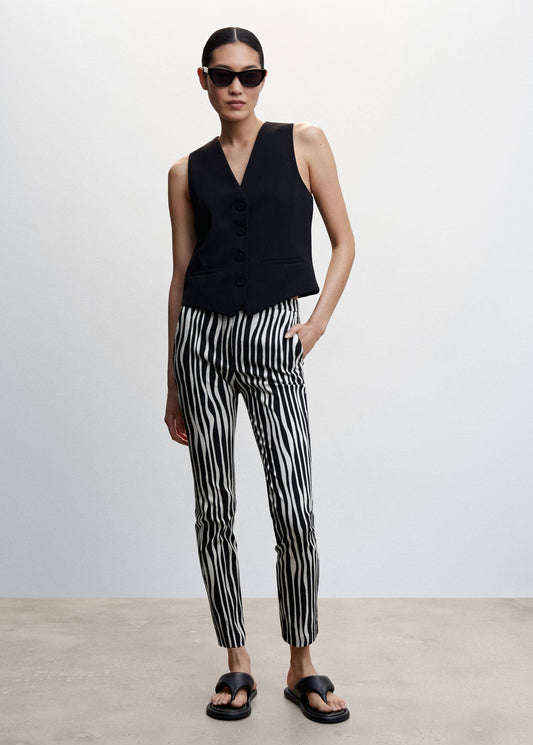 Pantalón Estampado Negro