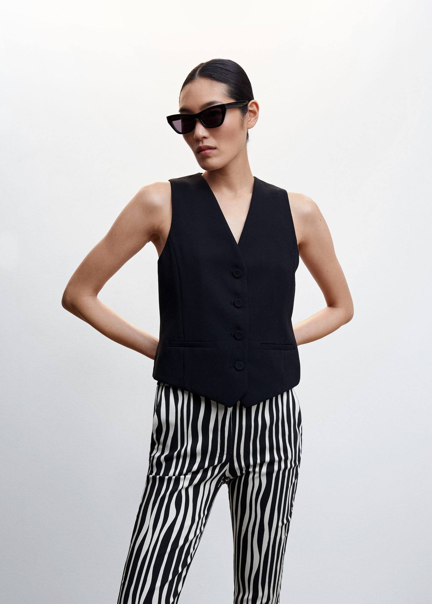 Pantalón Estampado Negro