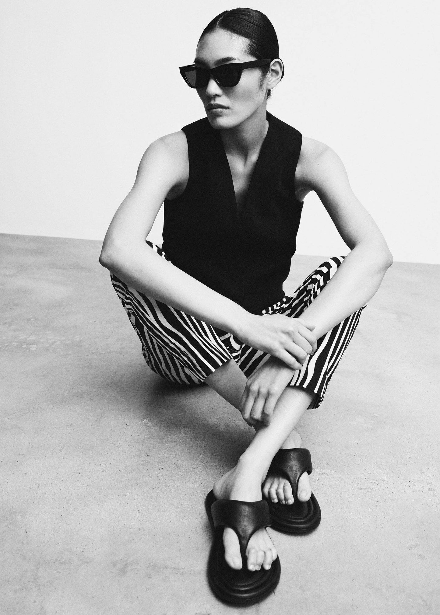 Pantalón Estampado Negro