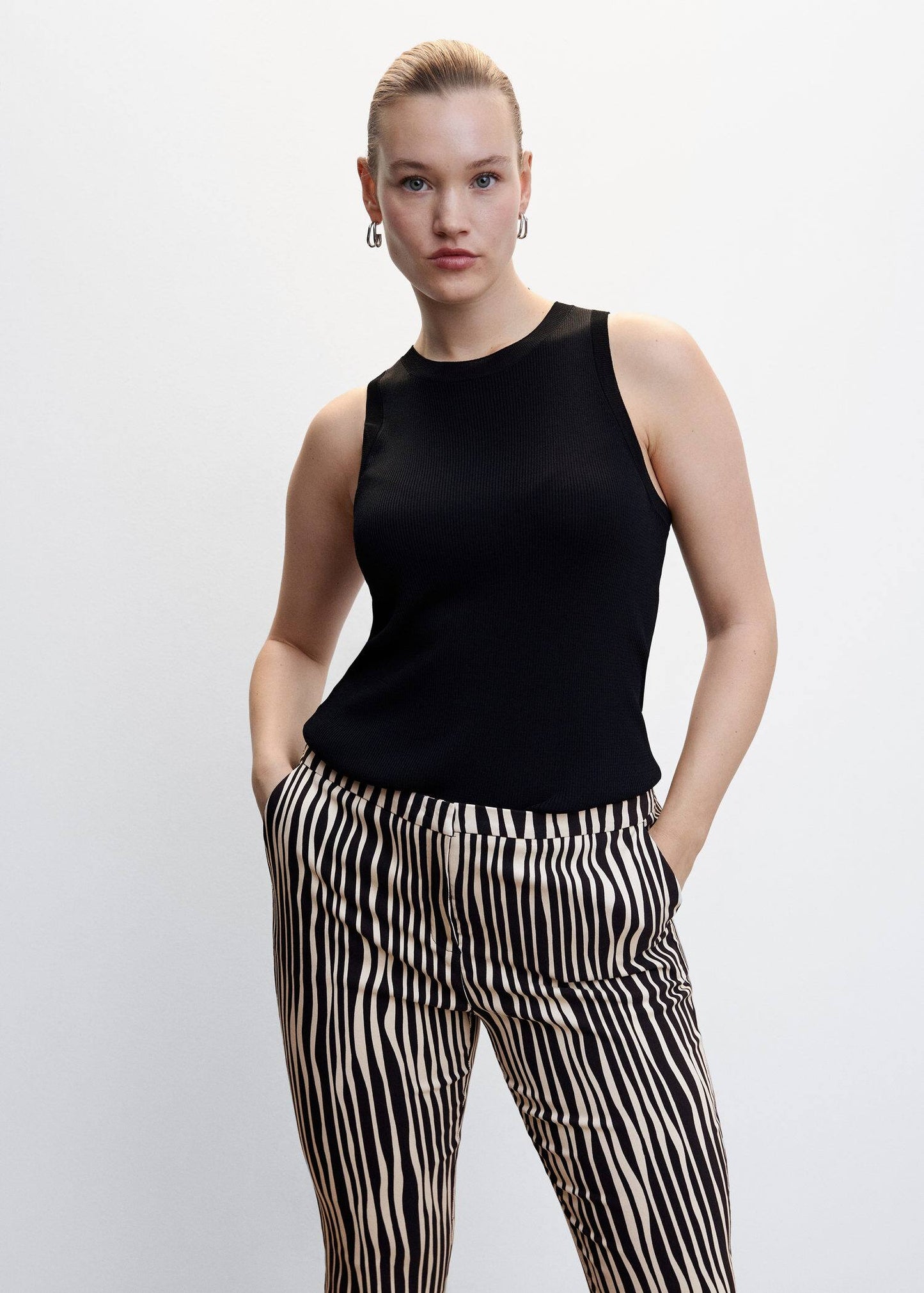 Pantalón Estampado Negro