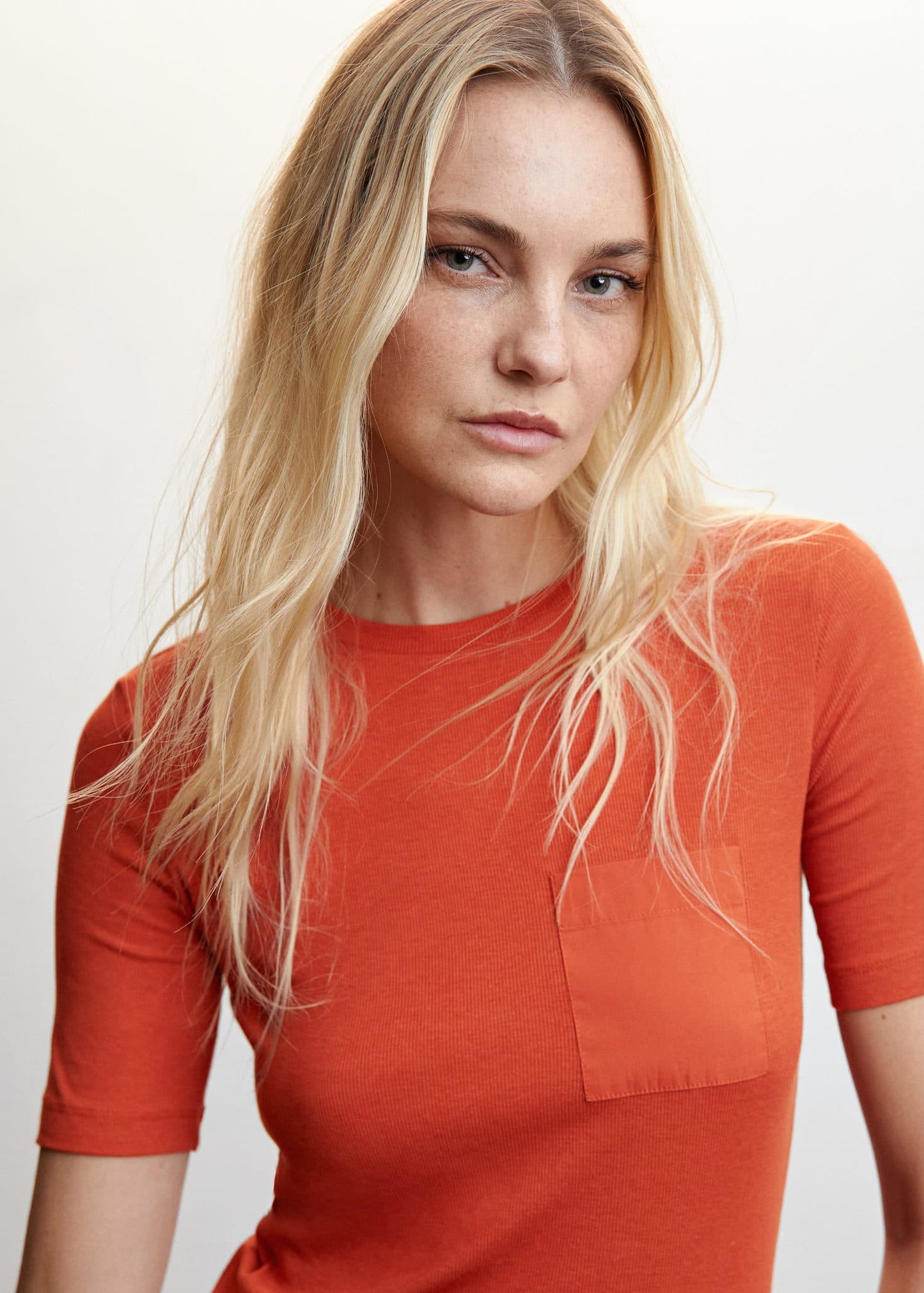 Camiseta Bolsillo Naranja