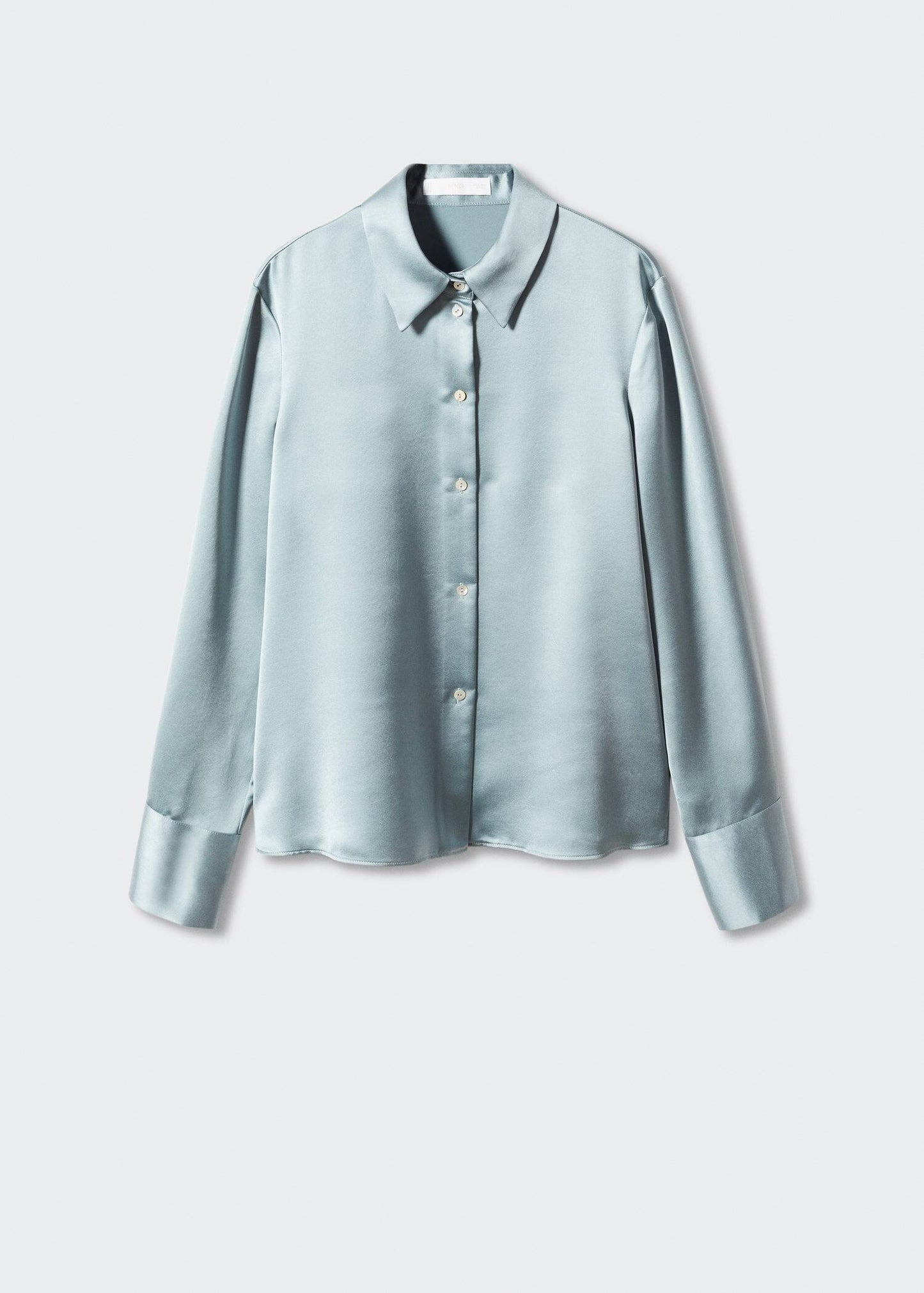 Blusa Satinada Botones Verde
