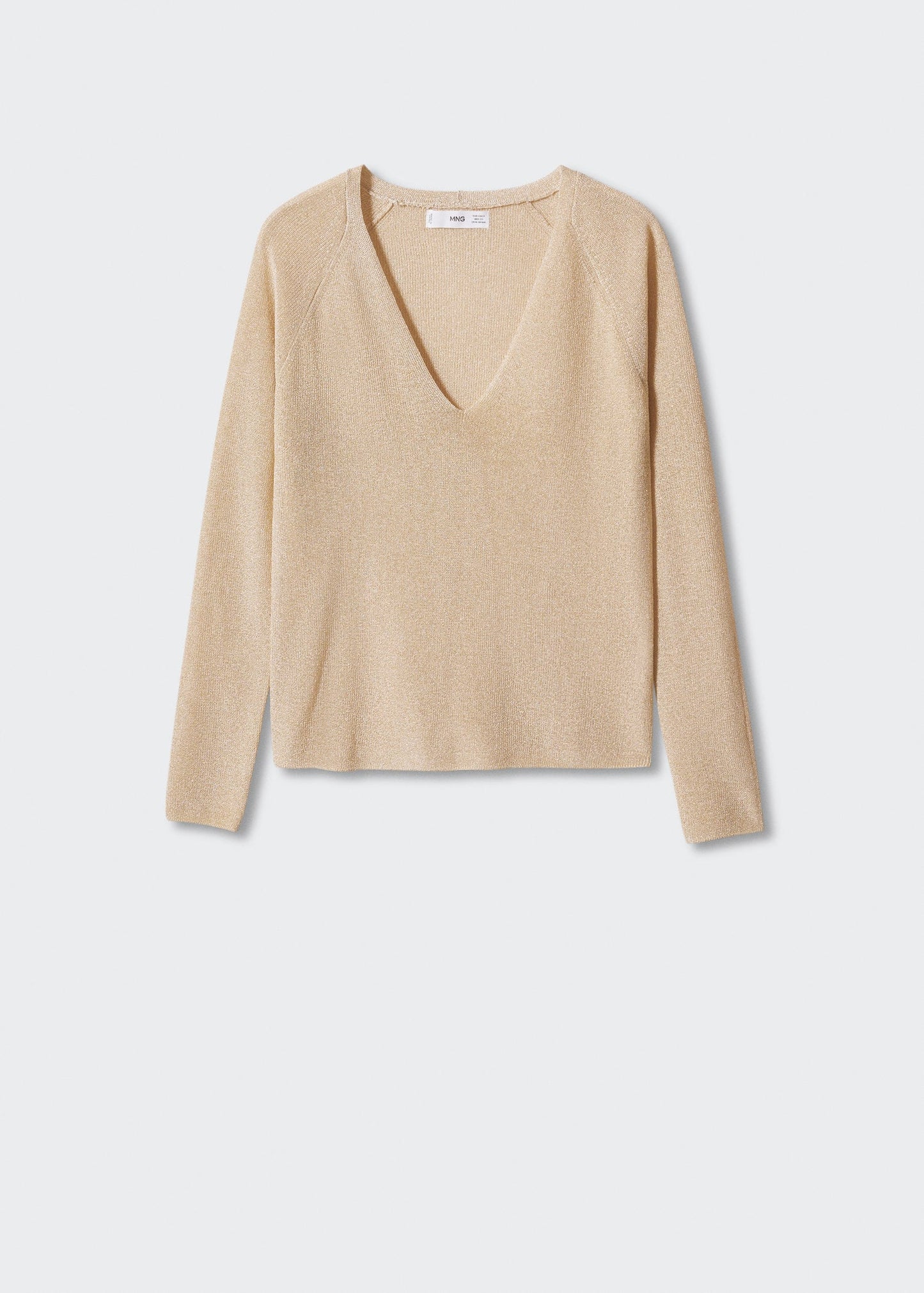 Sudadera Cuello Pico Beige