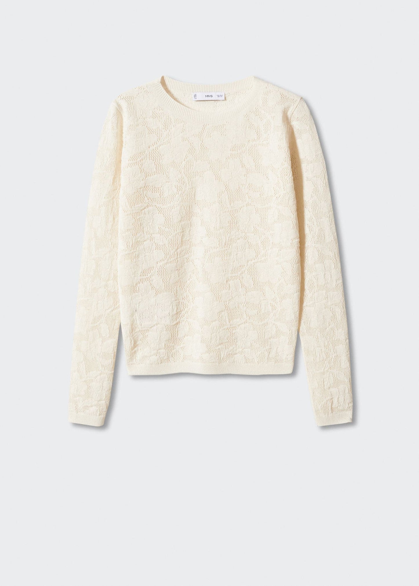 Top Punto Calado Floral Blanco