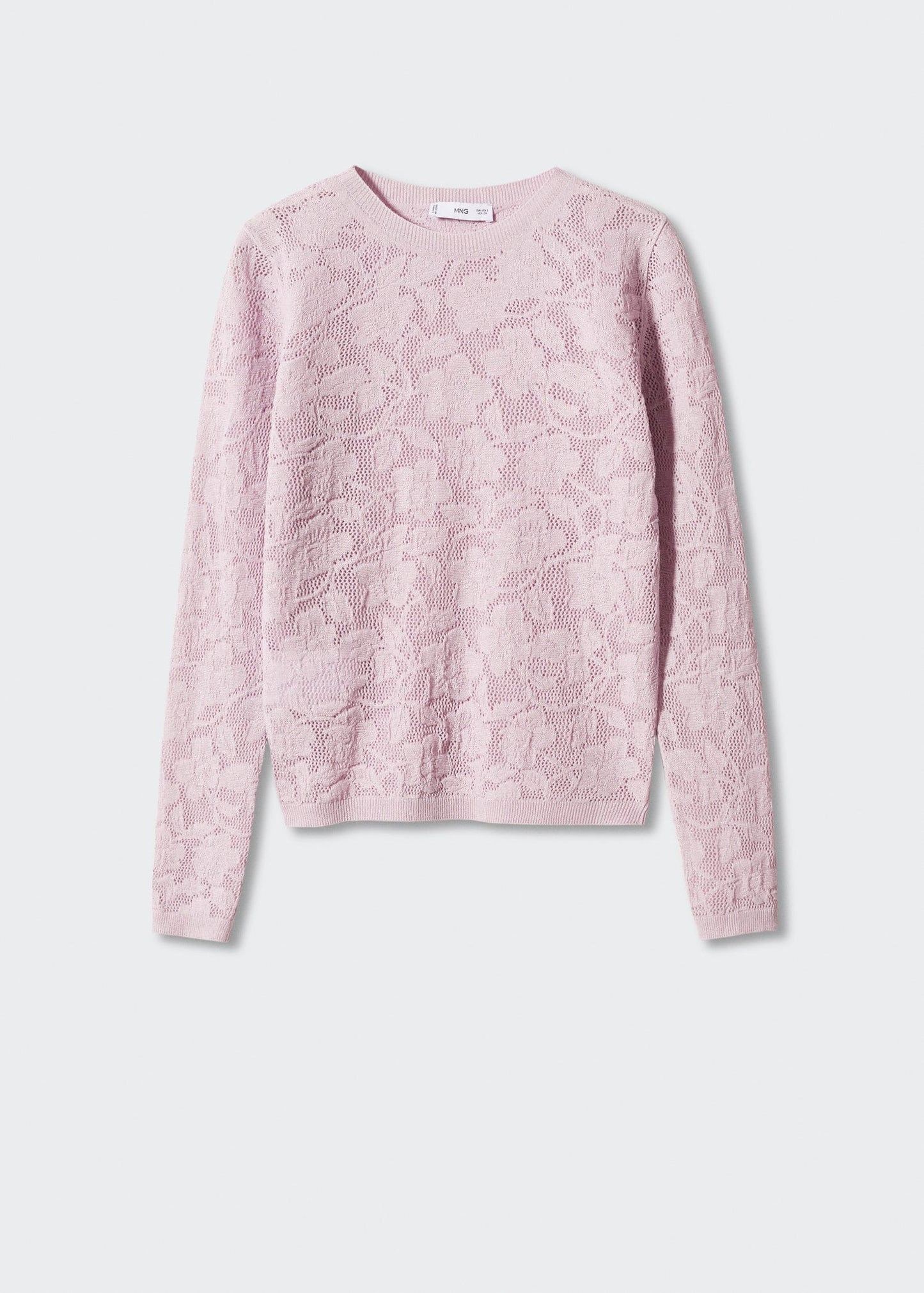 Sudadera Calado Floral Rosa