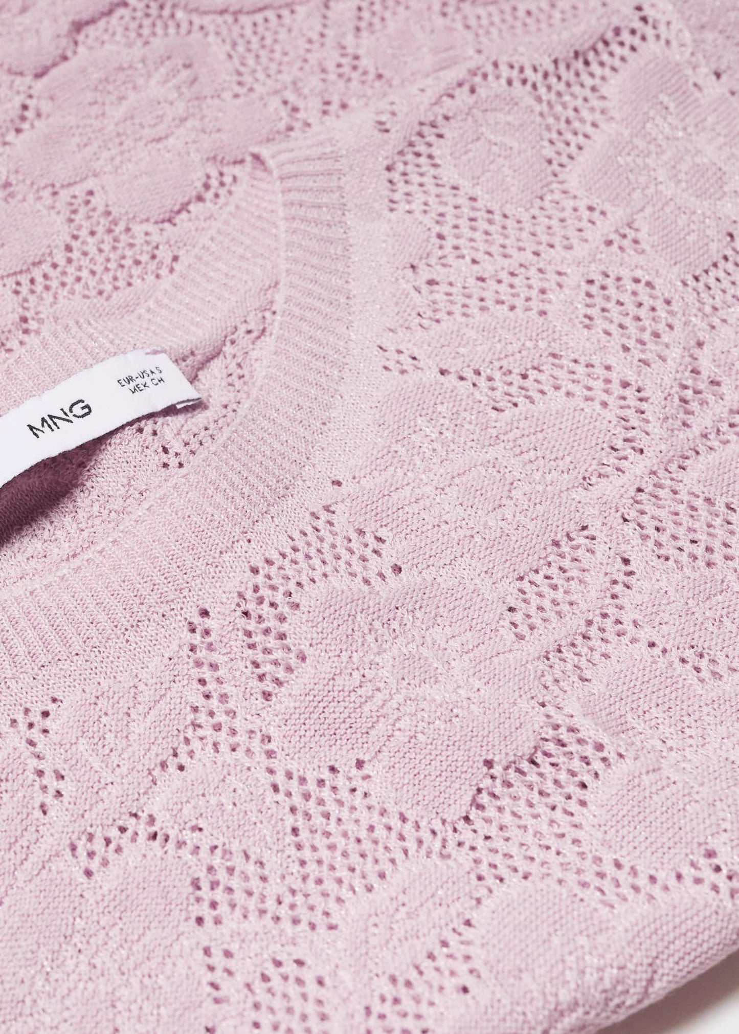 Sudadera Calado Floral Rosa