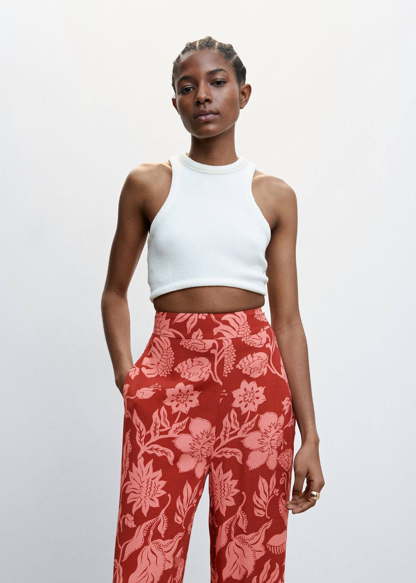 Pantalón Palazzo Floral Rosa